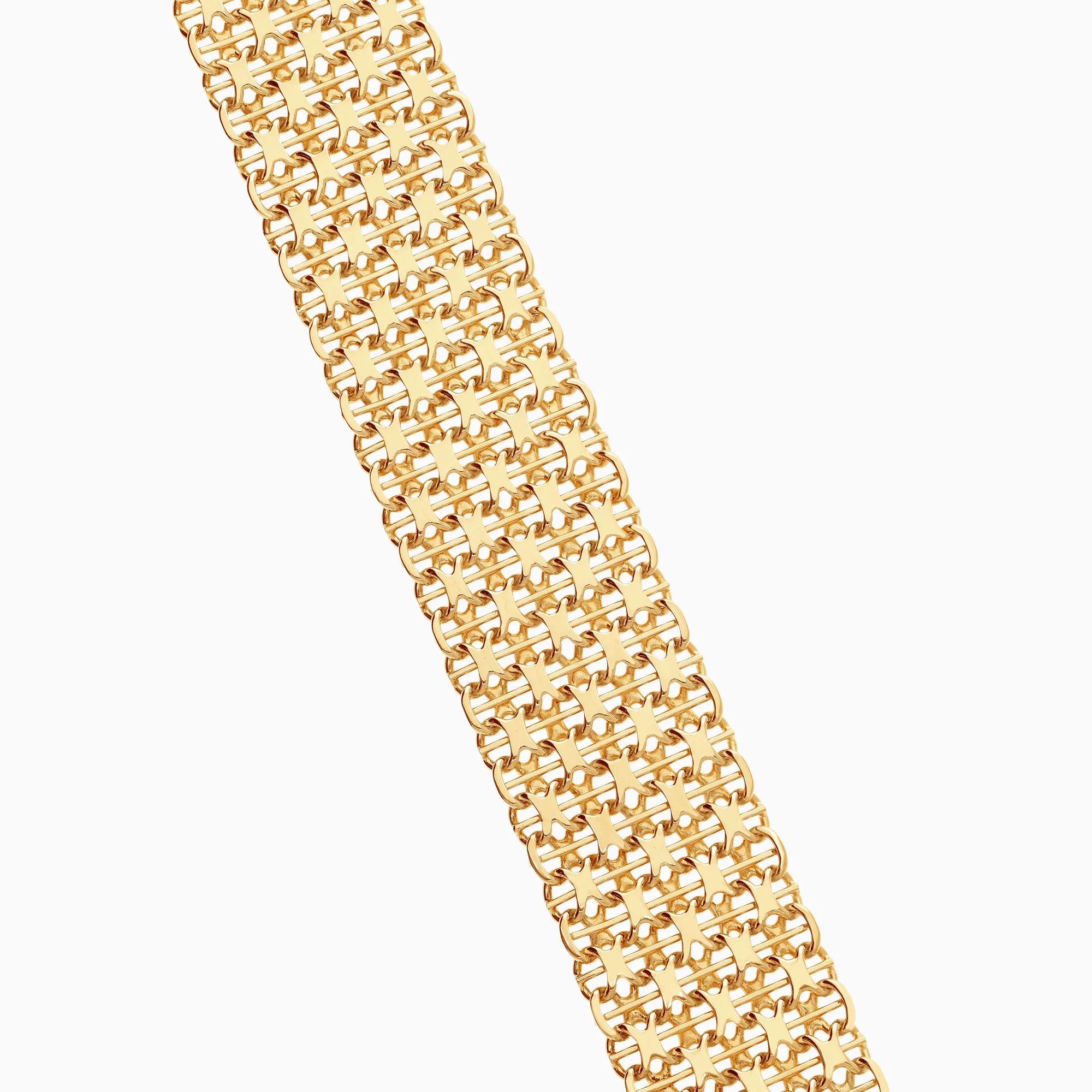 X-link bracelet with bar 35.21g 18K gold