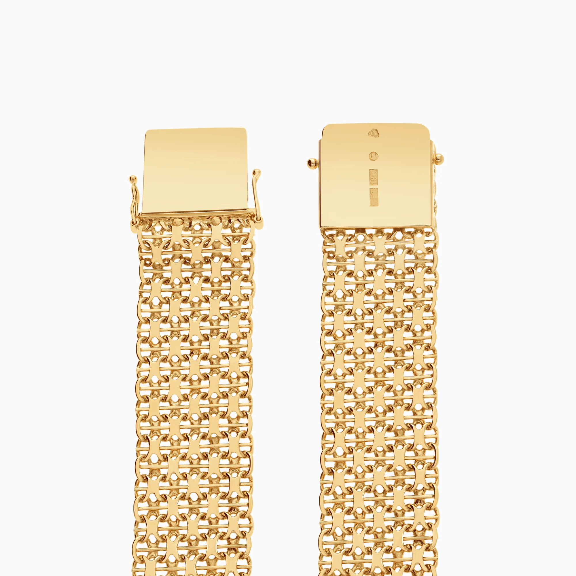 X-link bracelet with bar 35.21g 18K gold - Image 2