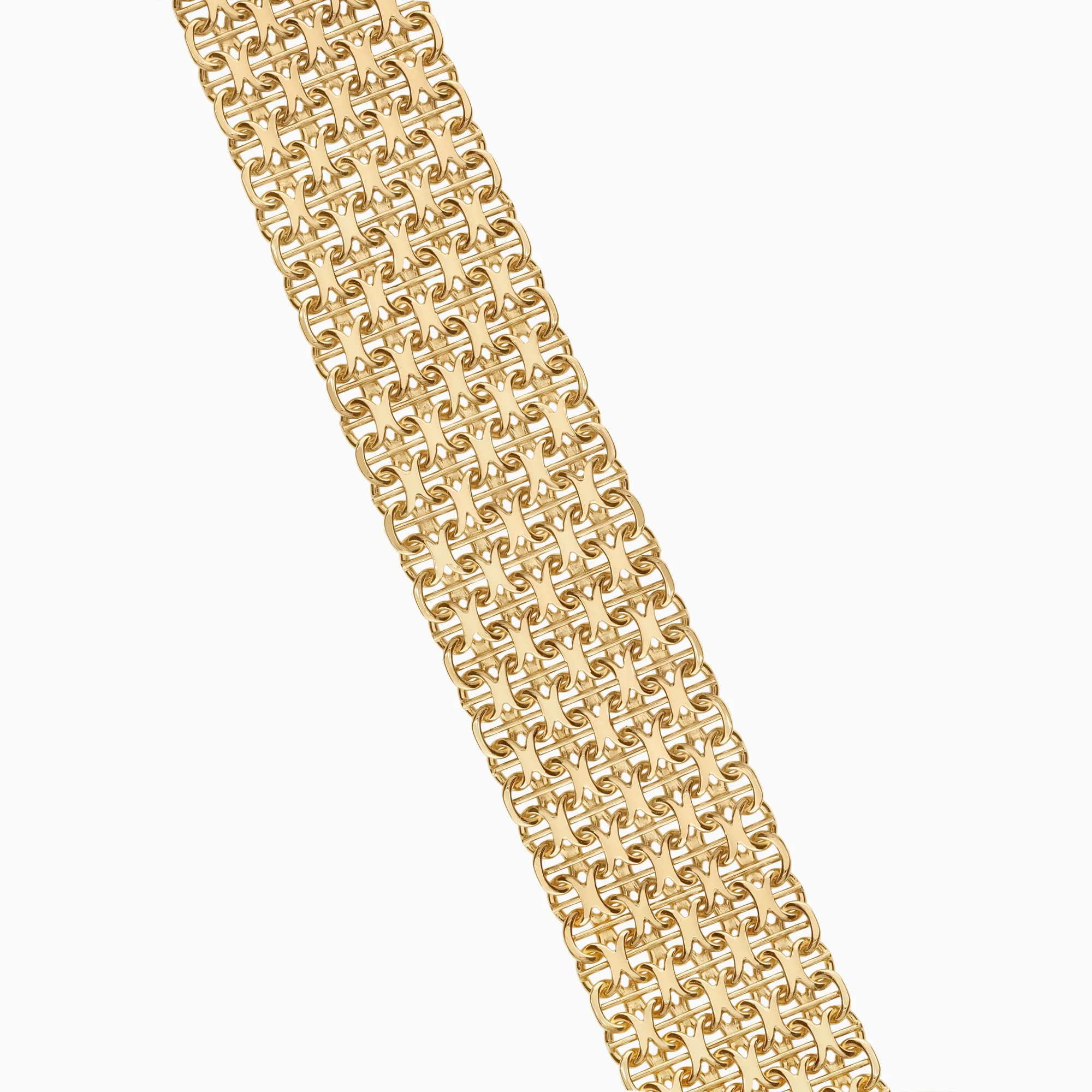 X-link bracelet with bar 39.05g 18K gold