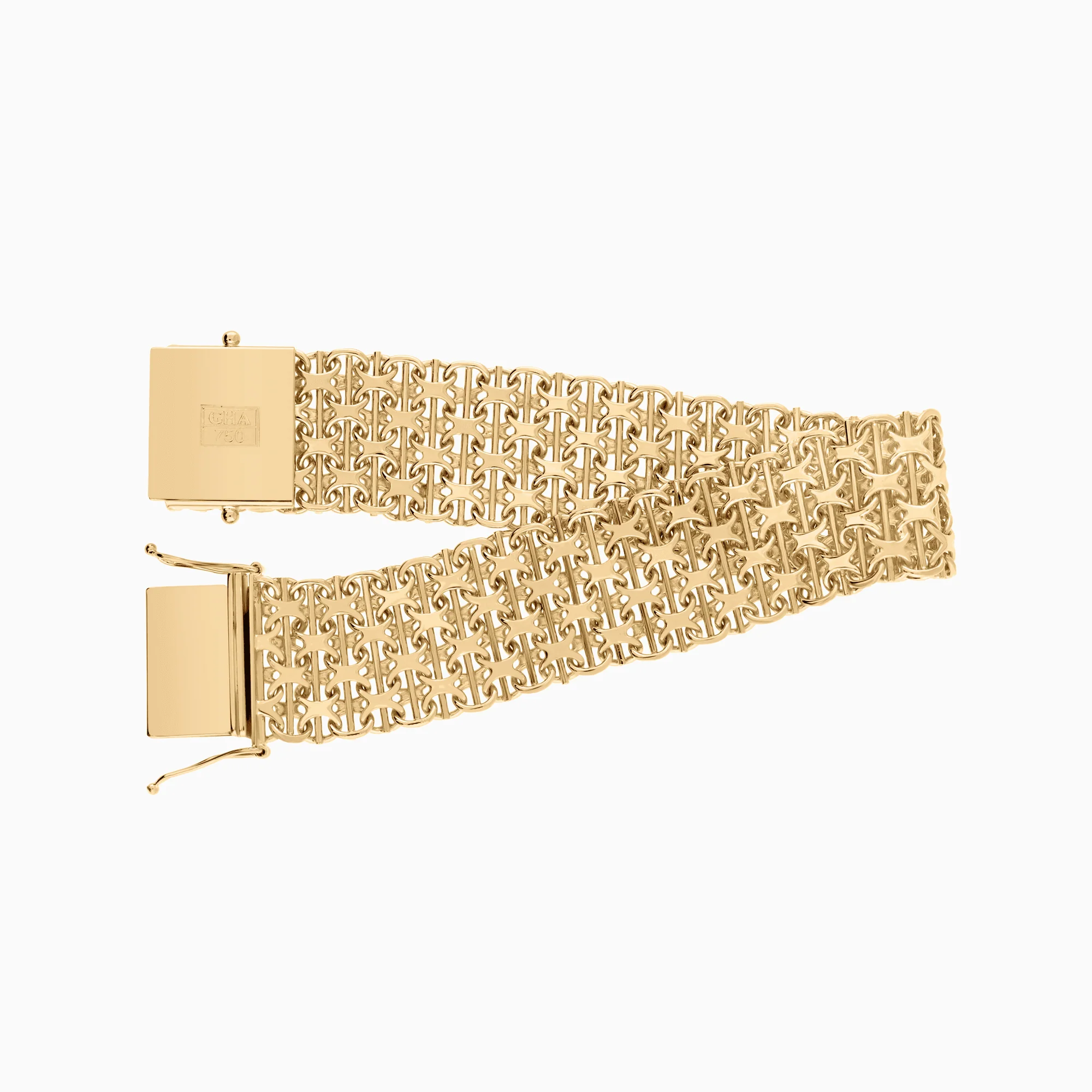 X-link bracelet with bar 52.98g 18K gold - Image 2