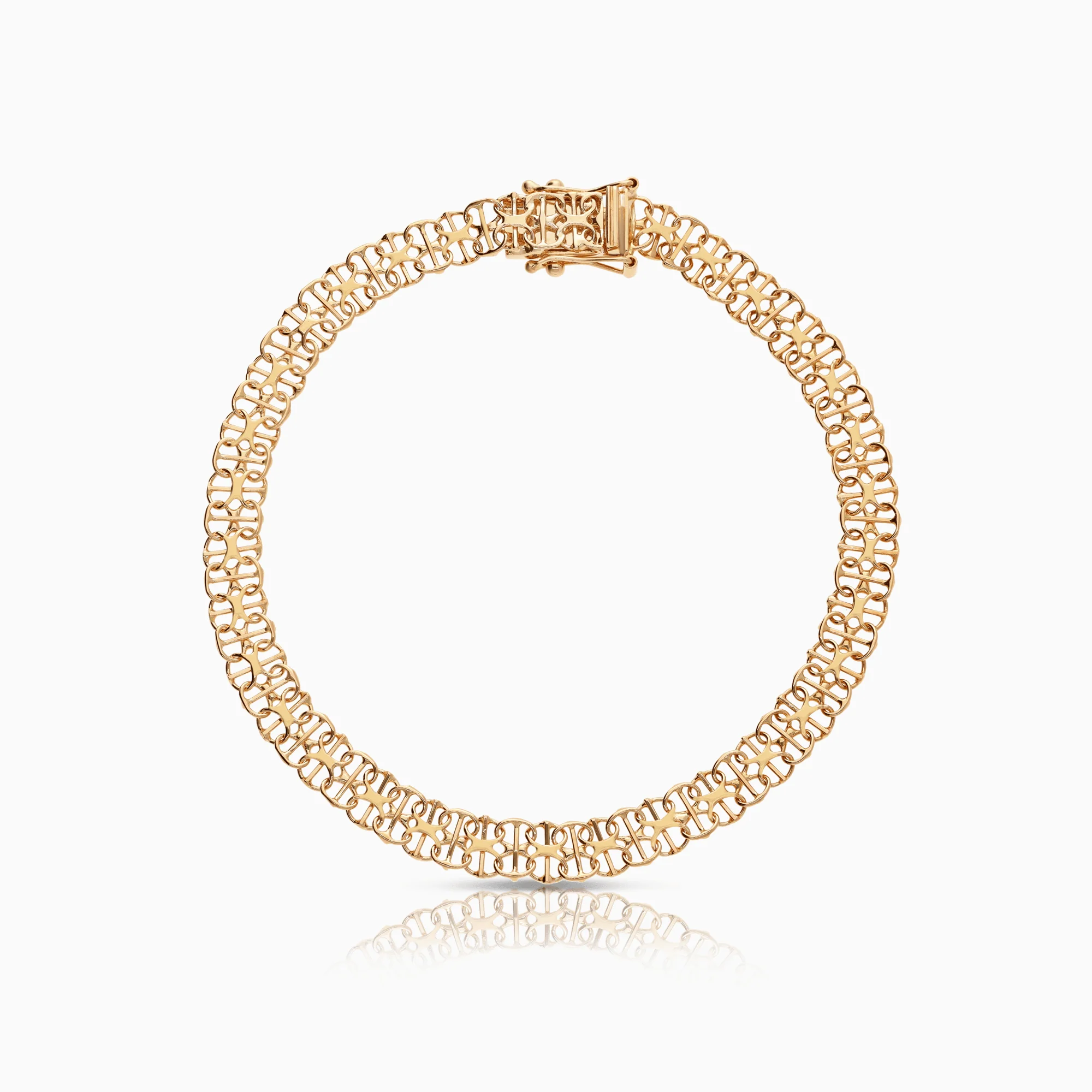 X-link bracelet with bar 6.56g 18K gold