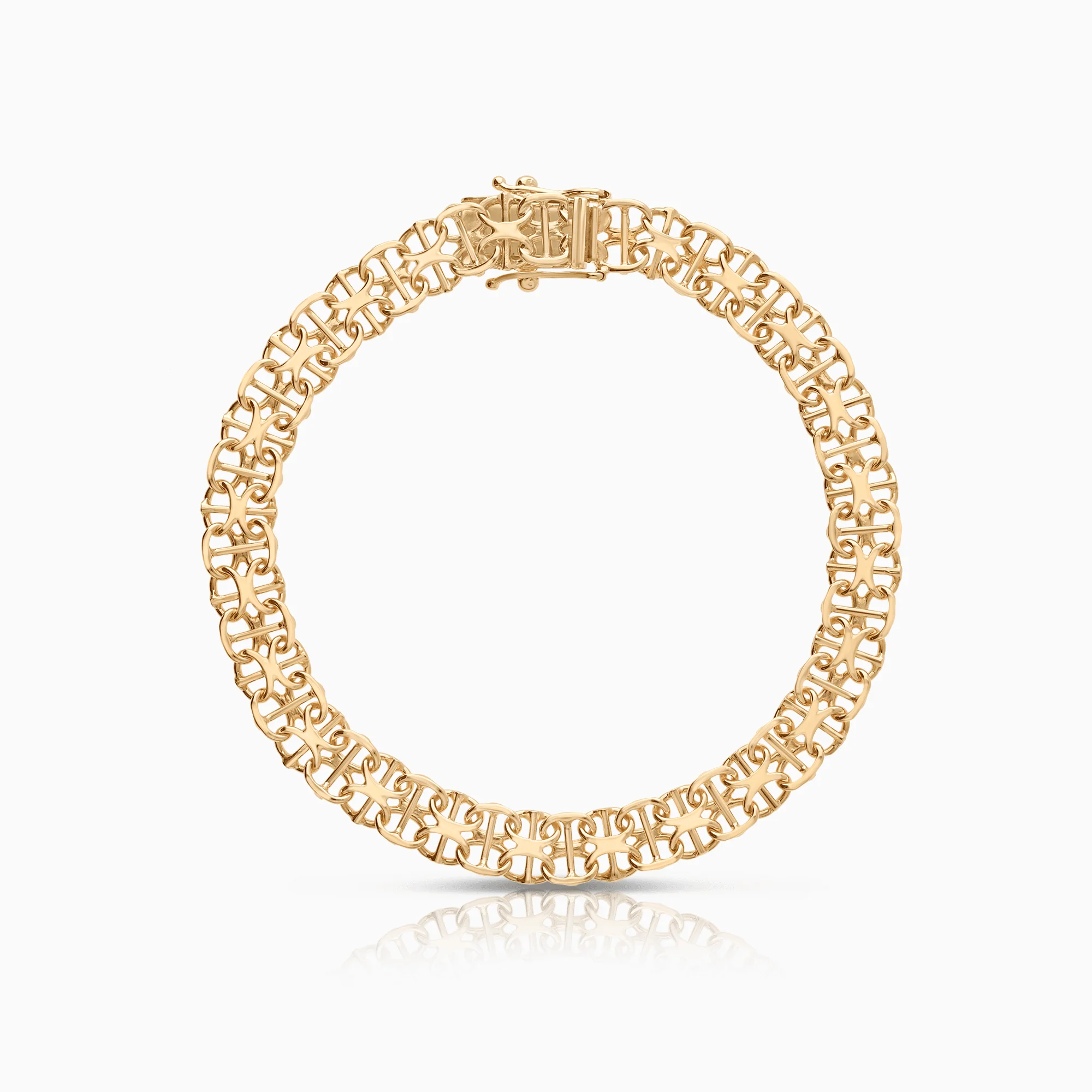 X-Link Bracelet with Bar 9.43g 18K Gold