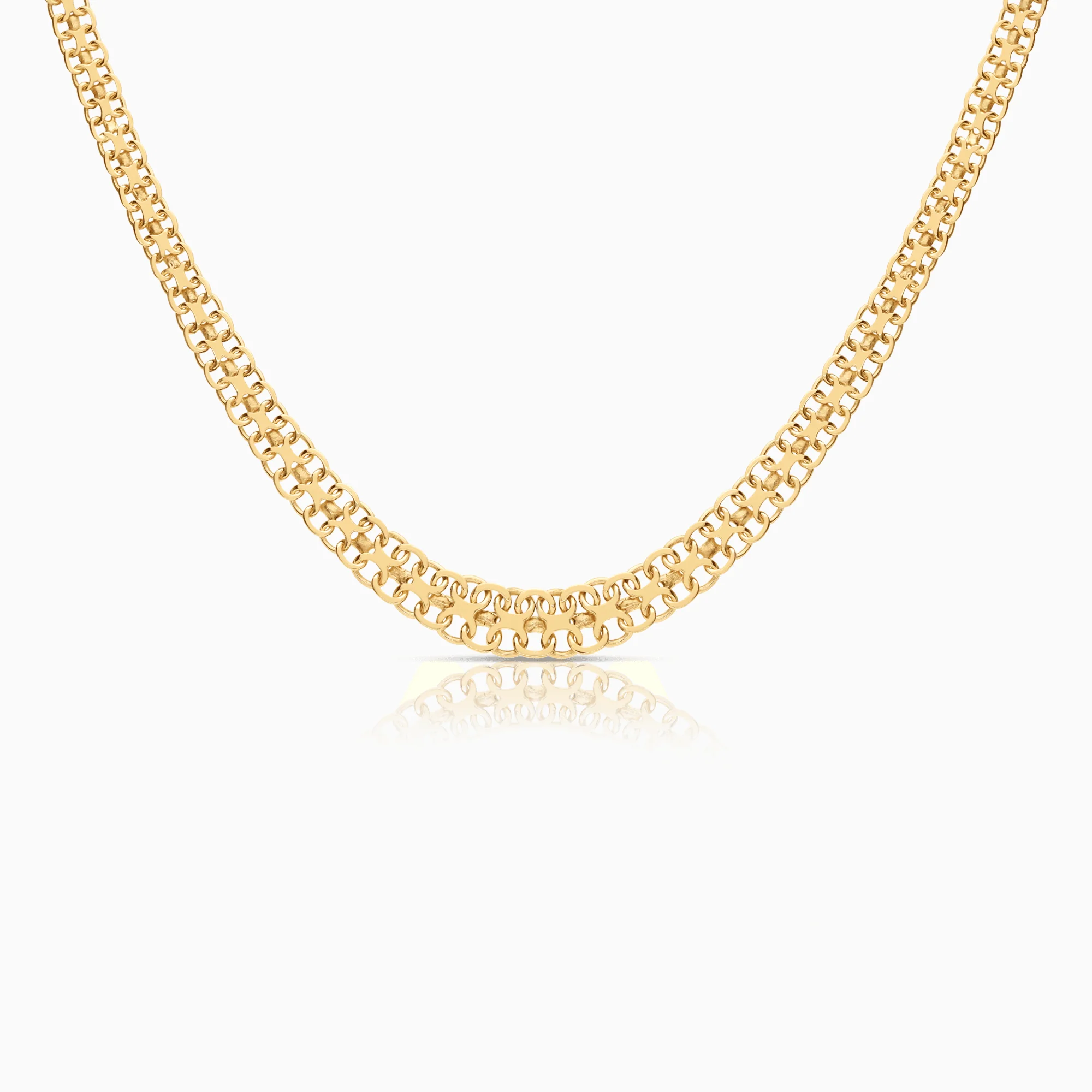X-link necklace, 17.06g, 18K gold