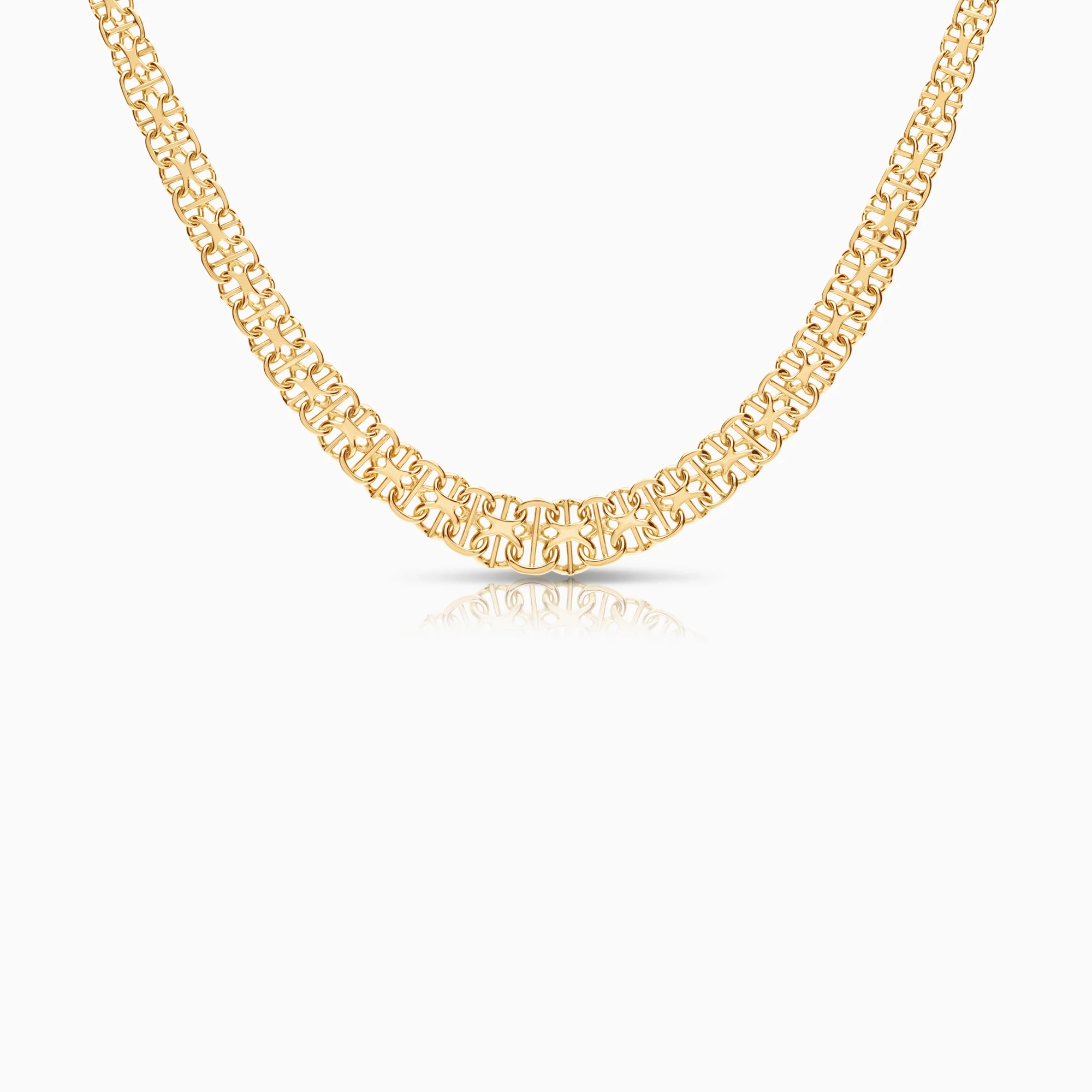 X-link with bar necklace 19.60g 18K gold