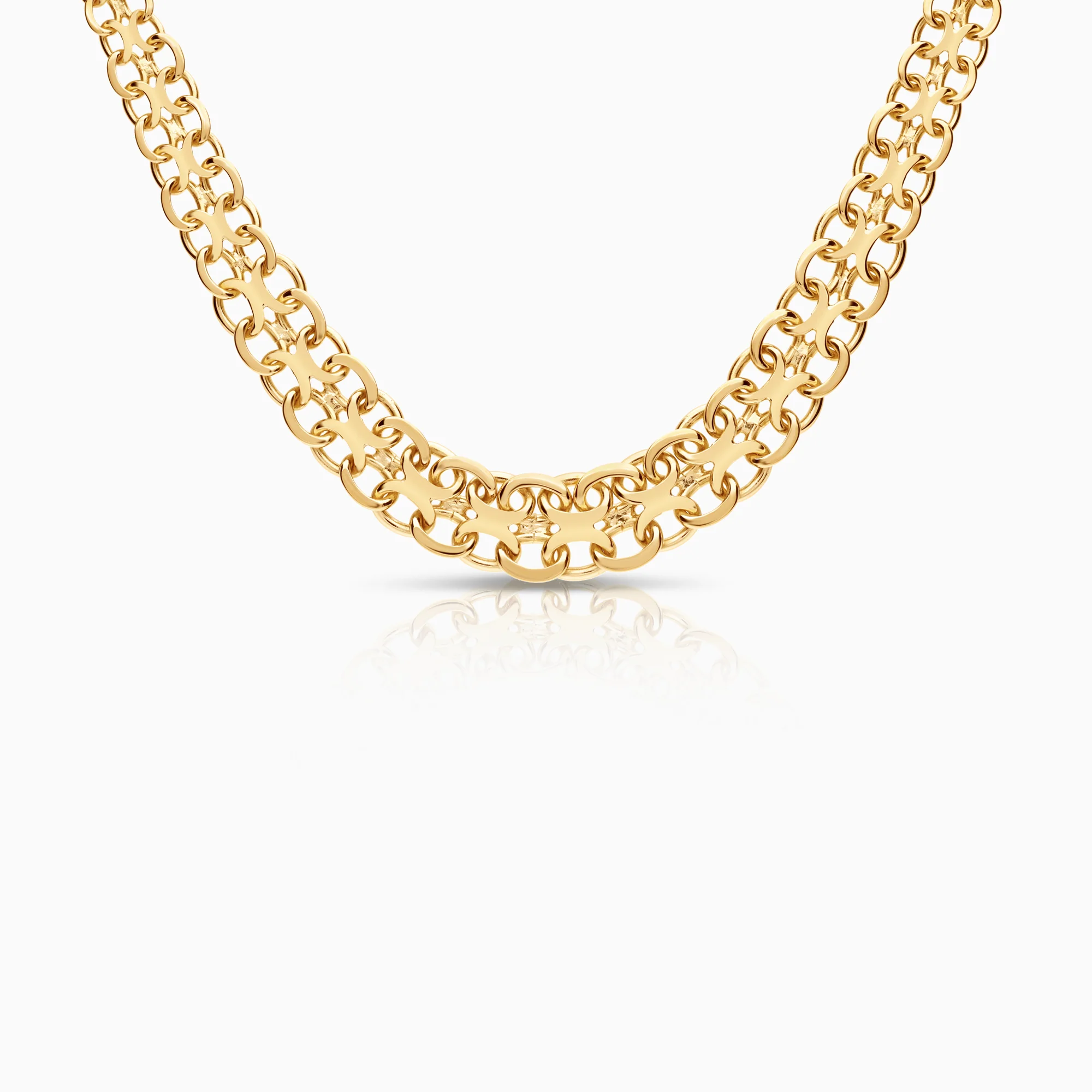 X-link necklace 24.99g 18K gold
