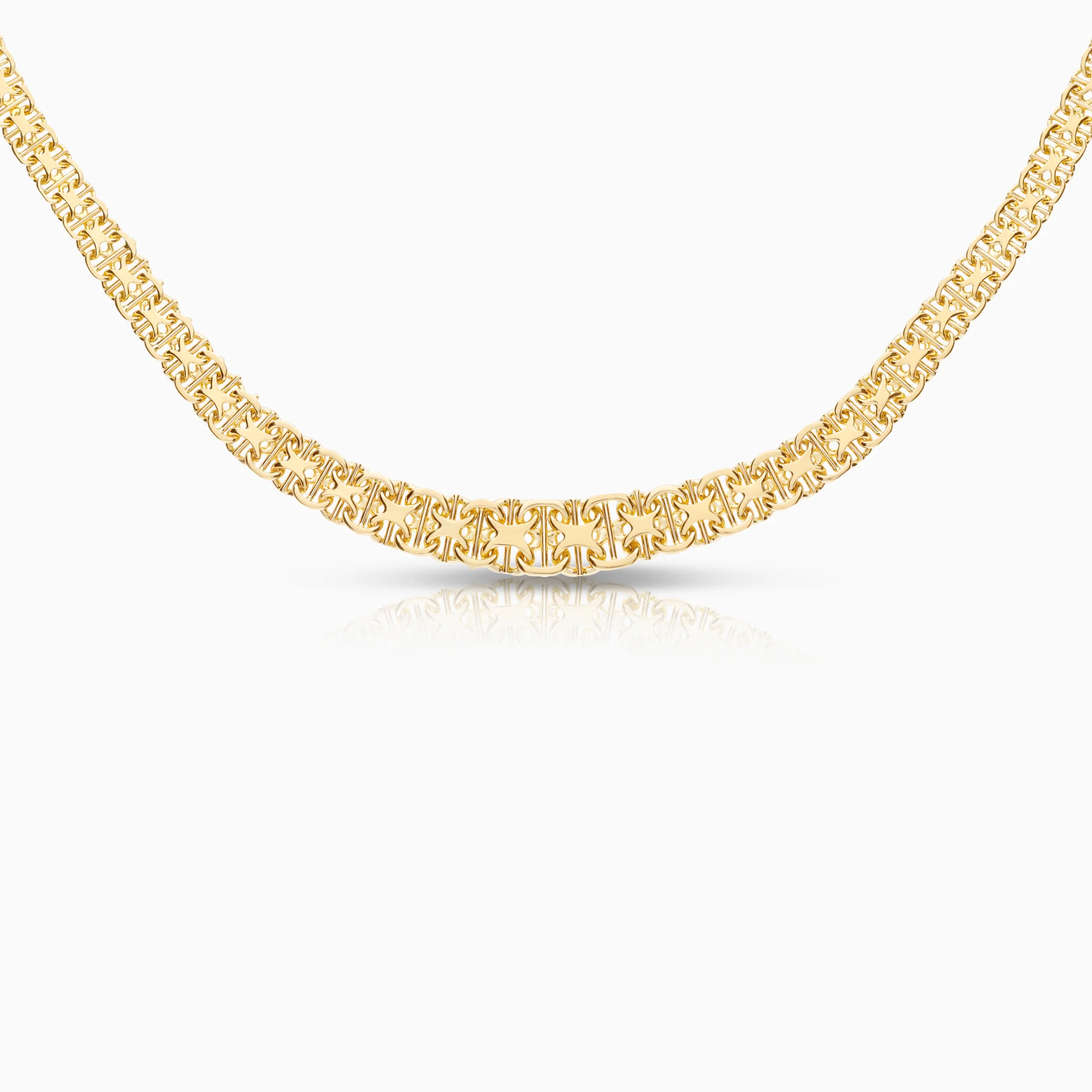 X-link necklace with bar 25.23g 18K gold