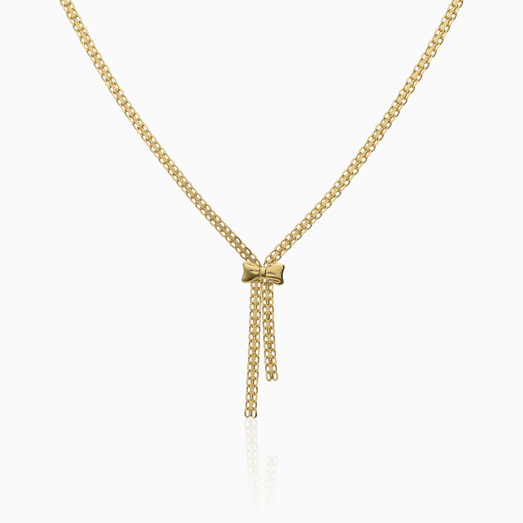 X-link necklace with bow 5.0g 18K gold