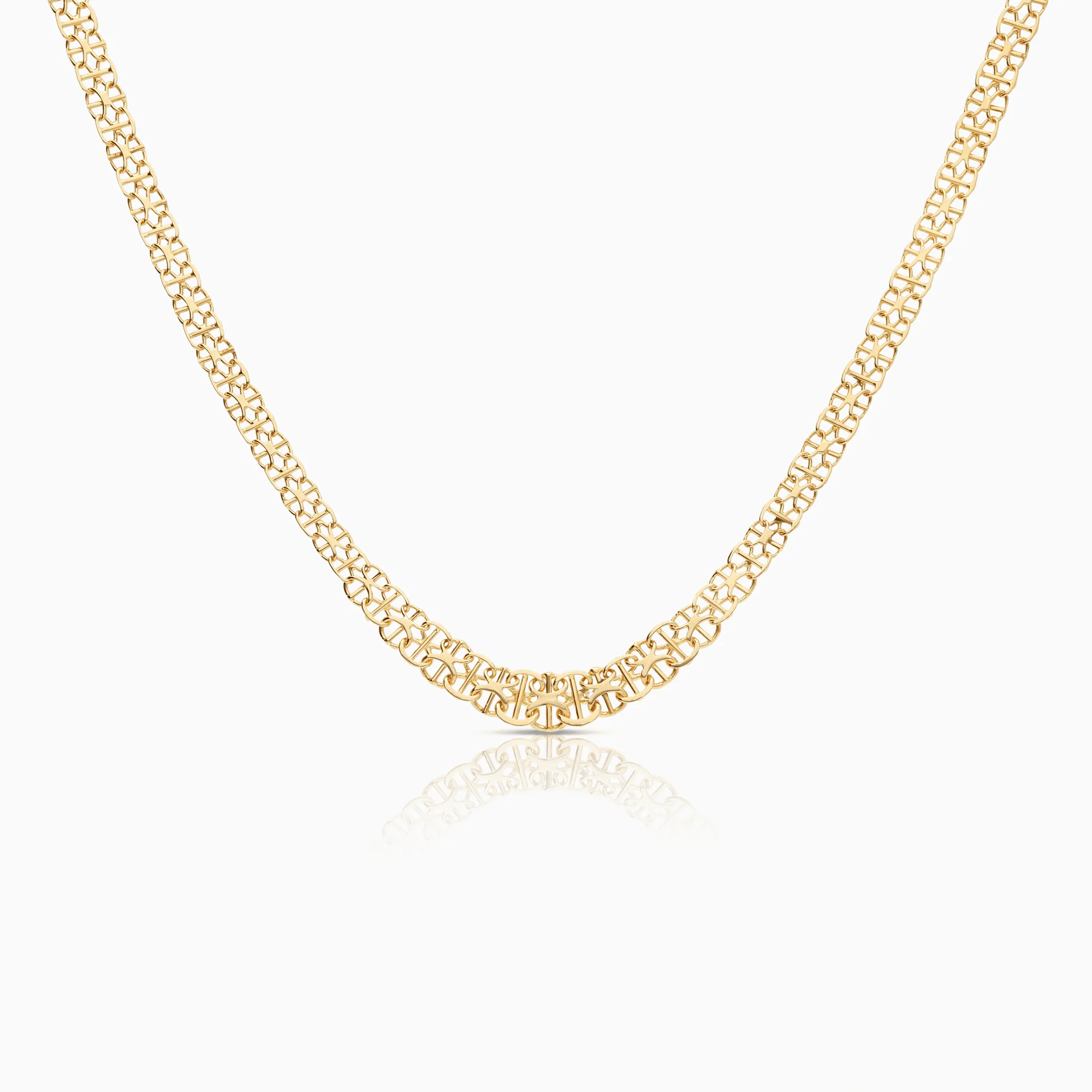X-link necklace with bar 10.55g 18K gold