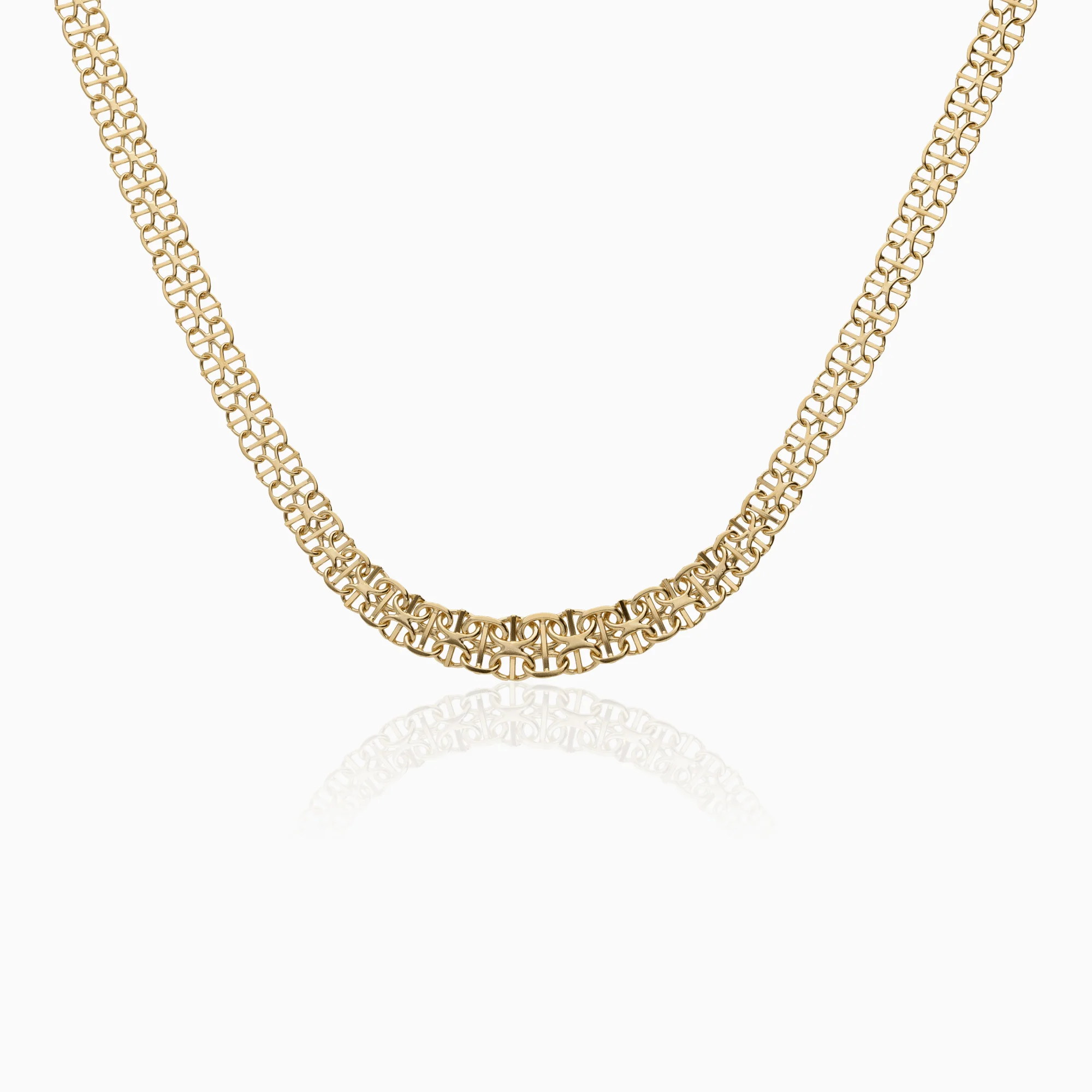 X-link necklace with bar 12.25g 18K gold