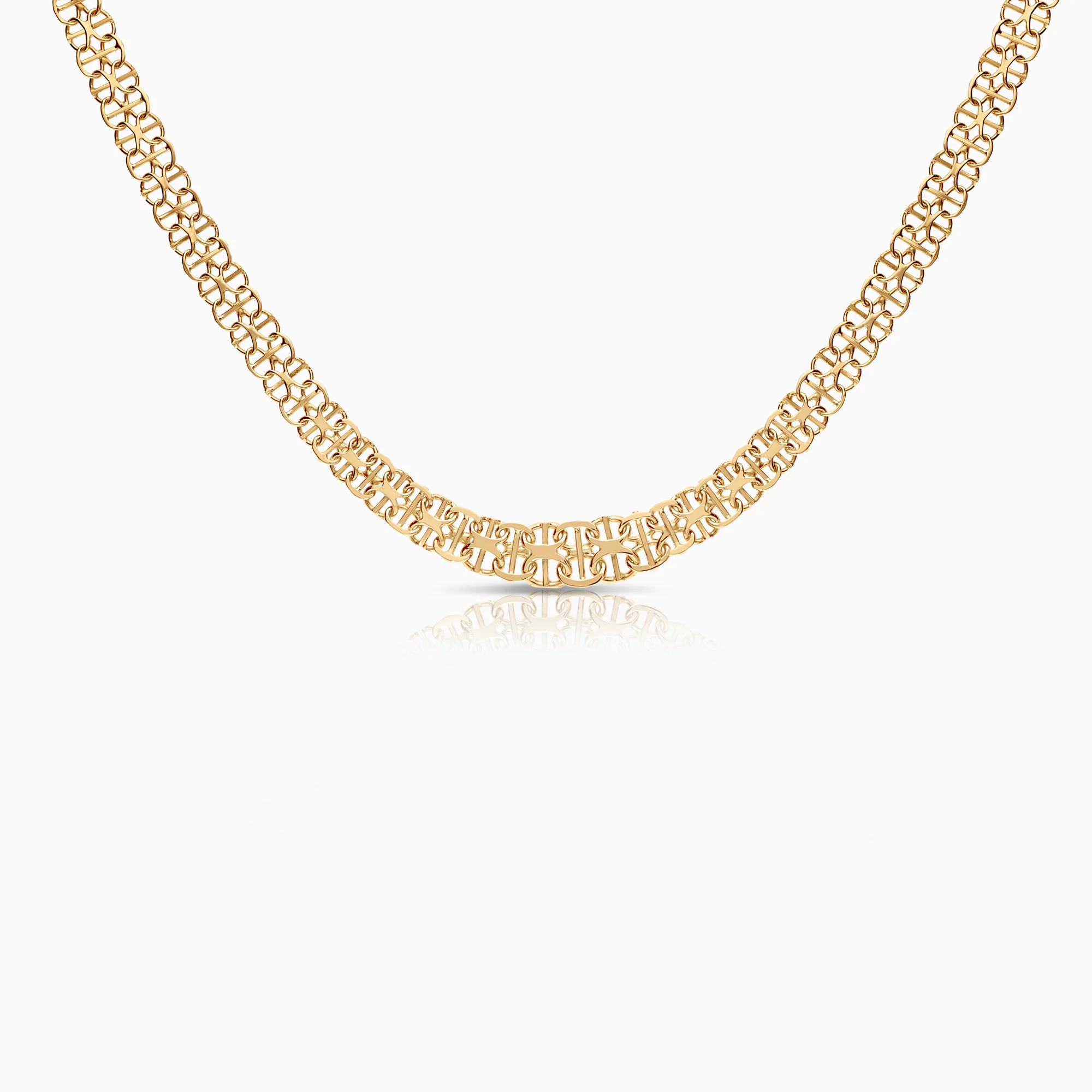 X-Link Necklace with Bar 12.52g 18K Gold