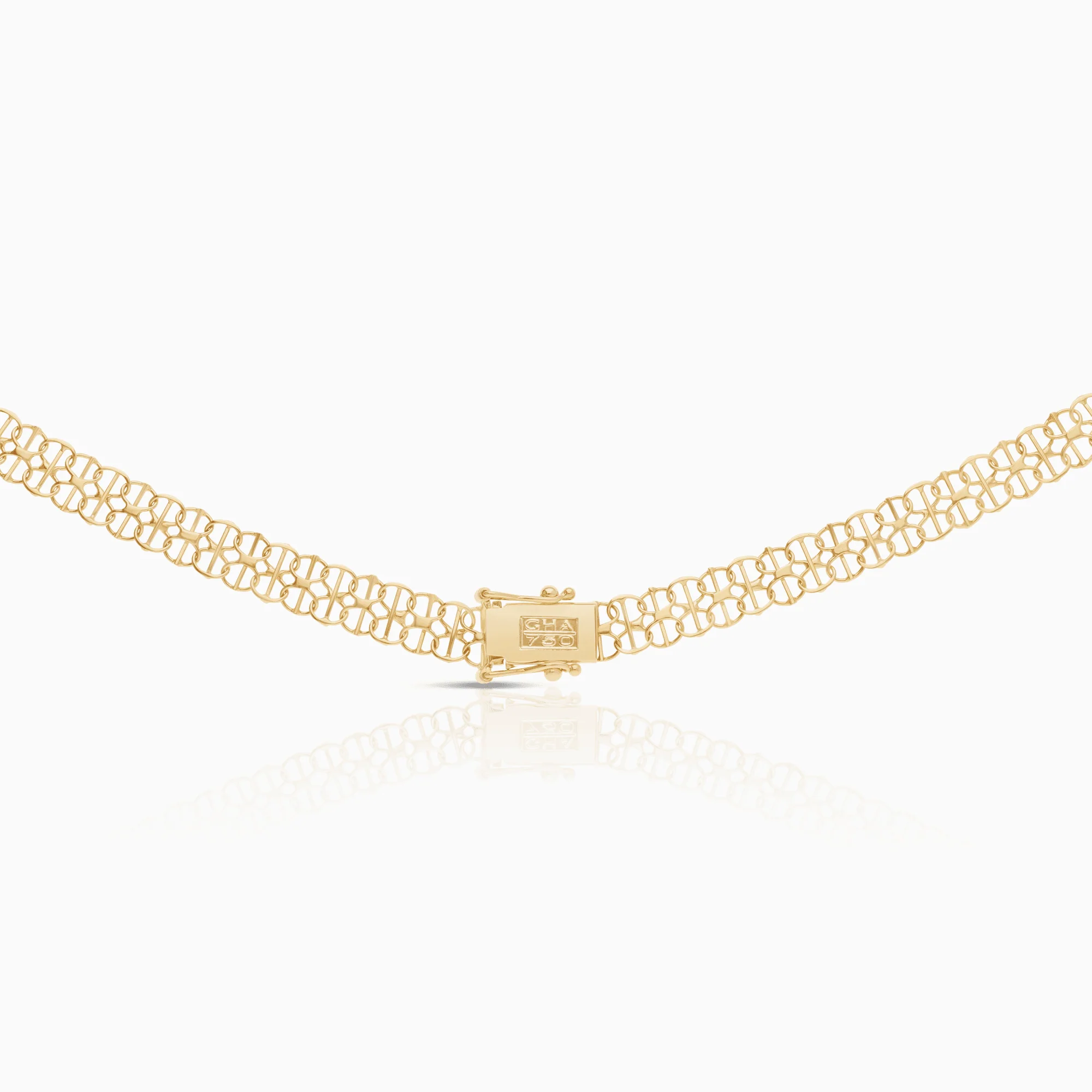 X-link necklace with bar 12.82g 18K gold - Image 2