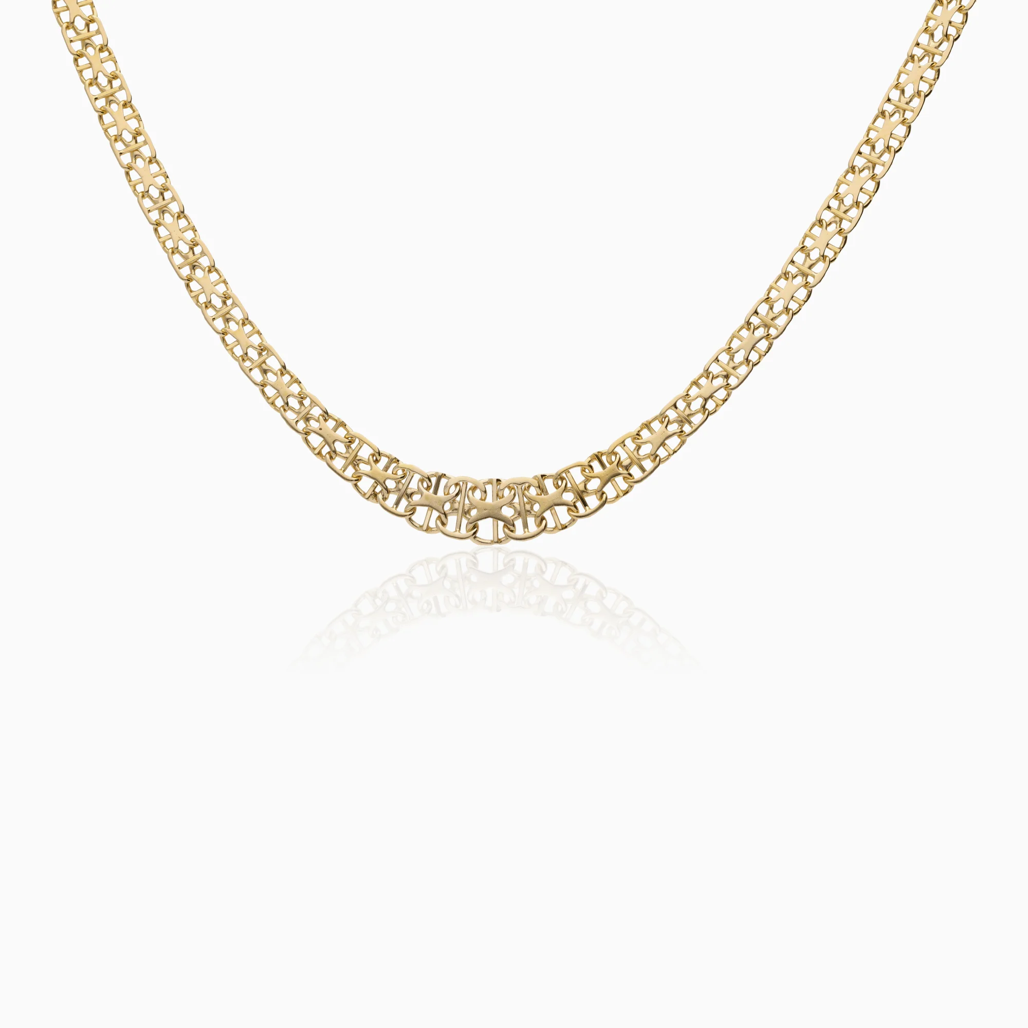 X-link necklace with bar 14.05g 18K gold