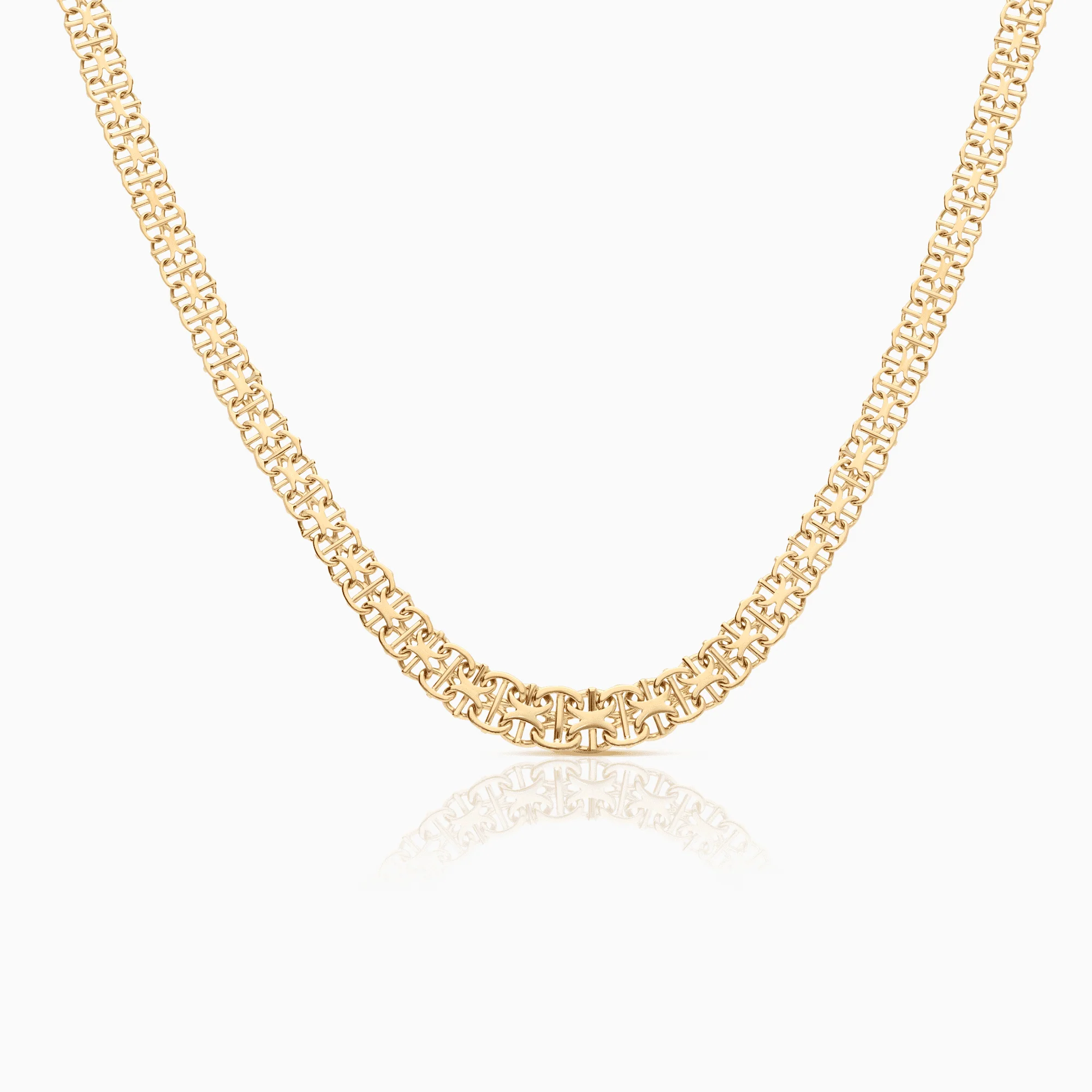 X-link necklace with bar 14.25g 18K gold