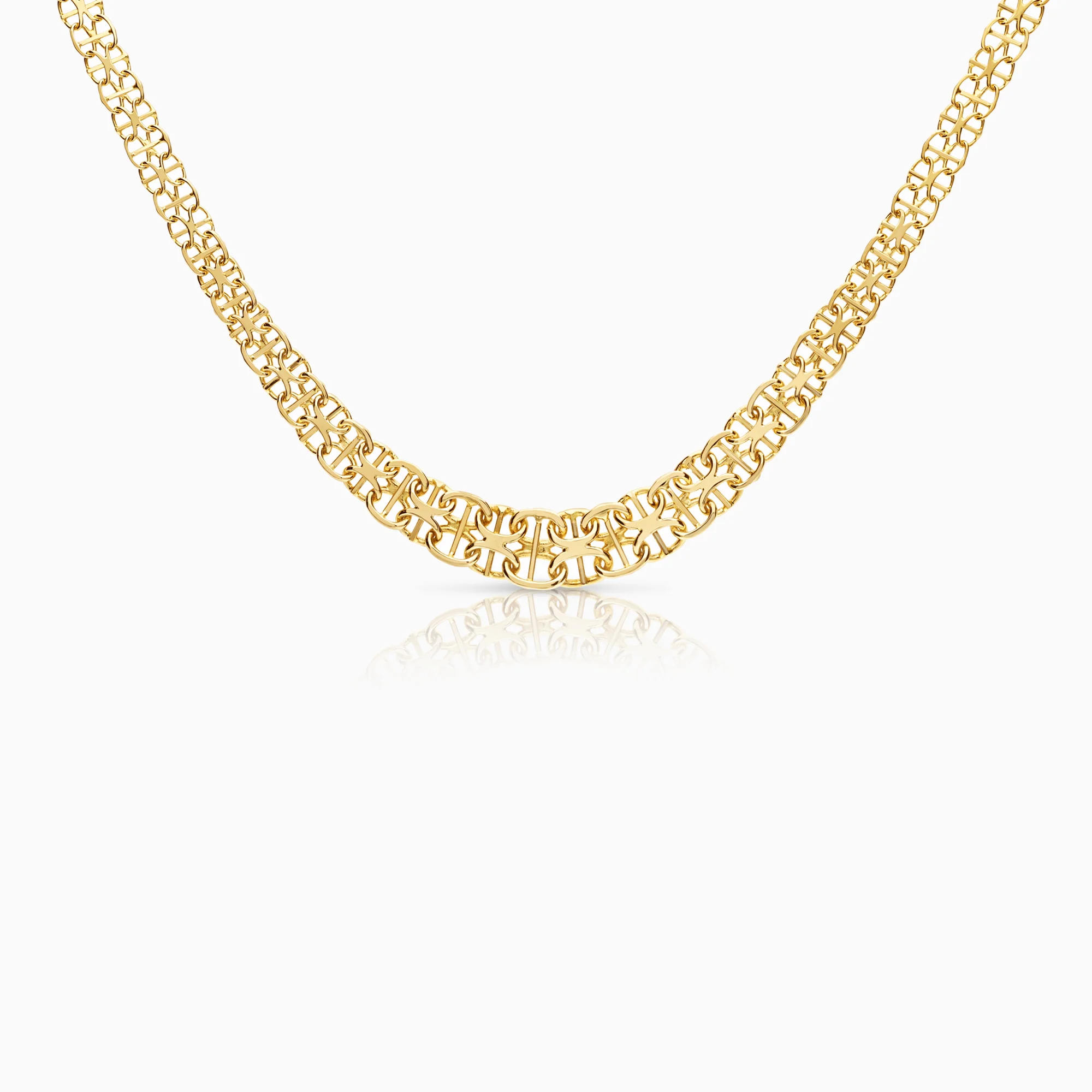 X-link necklace with bar 14.71g 18K gold