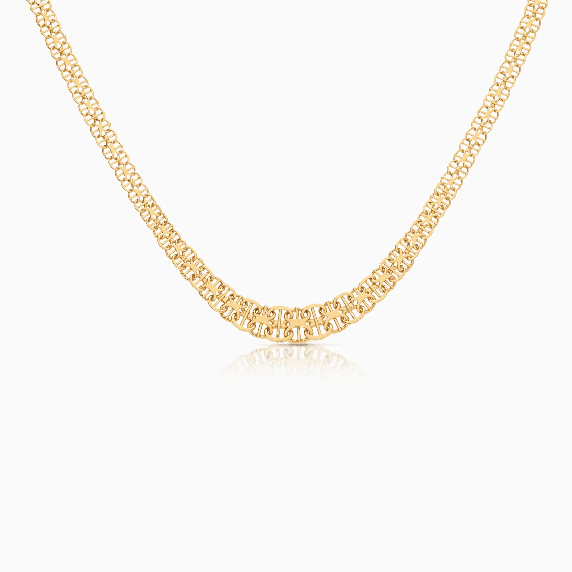 X-link necklace with bar 15.23g 18K gold