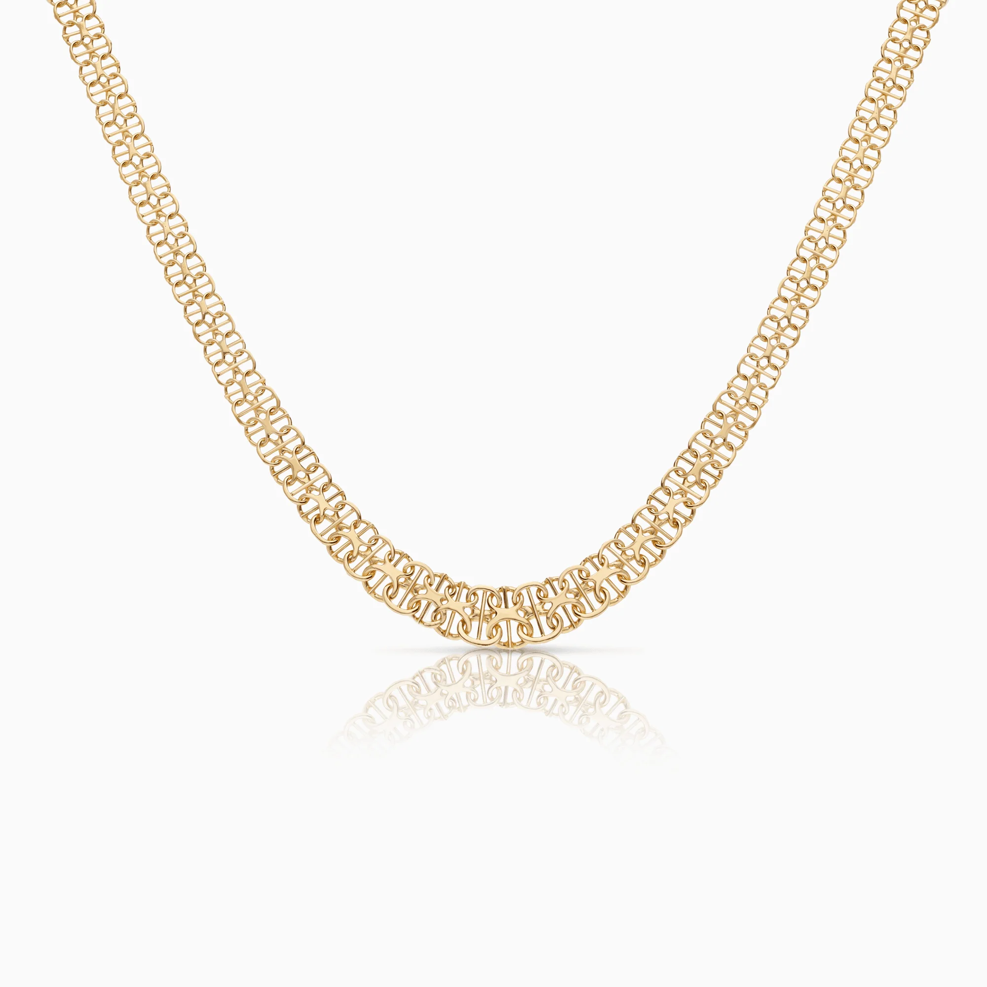 X-link necklace with bar 15.36g 18K gold