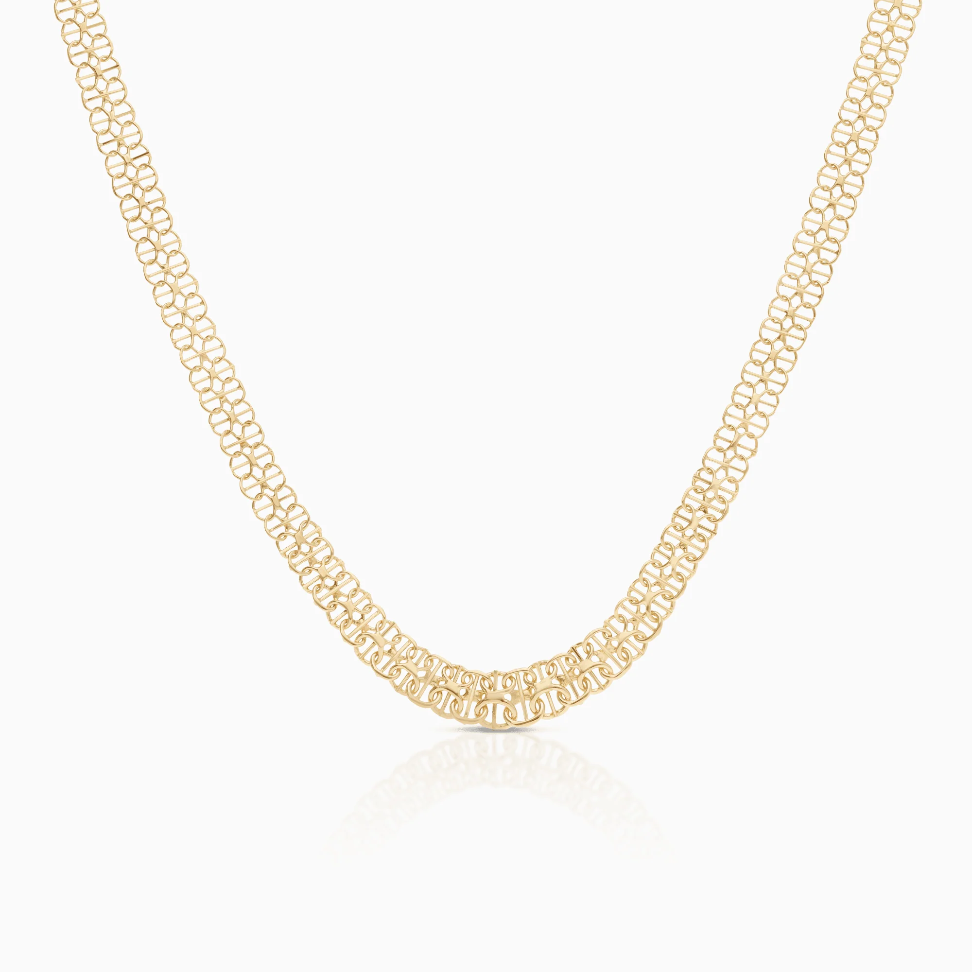 X-link necklace with bar 15.36g 18K gold