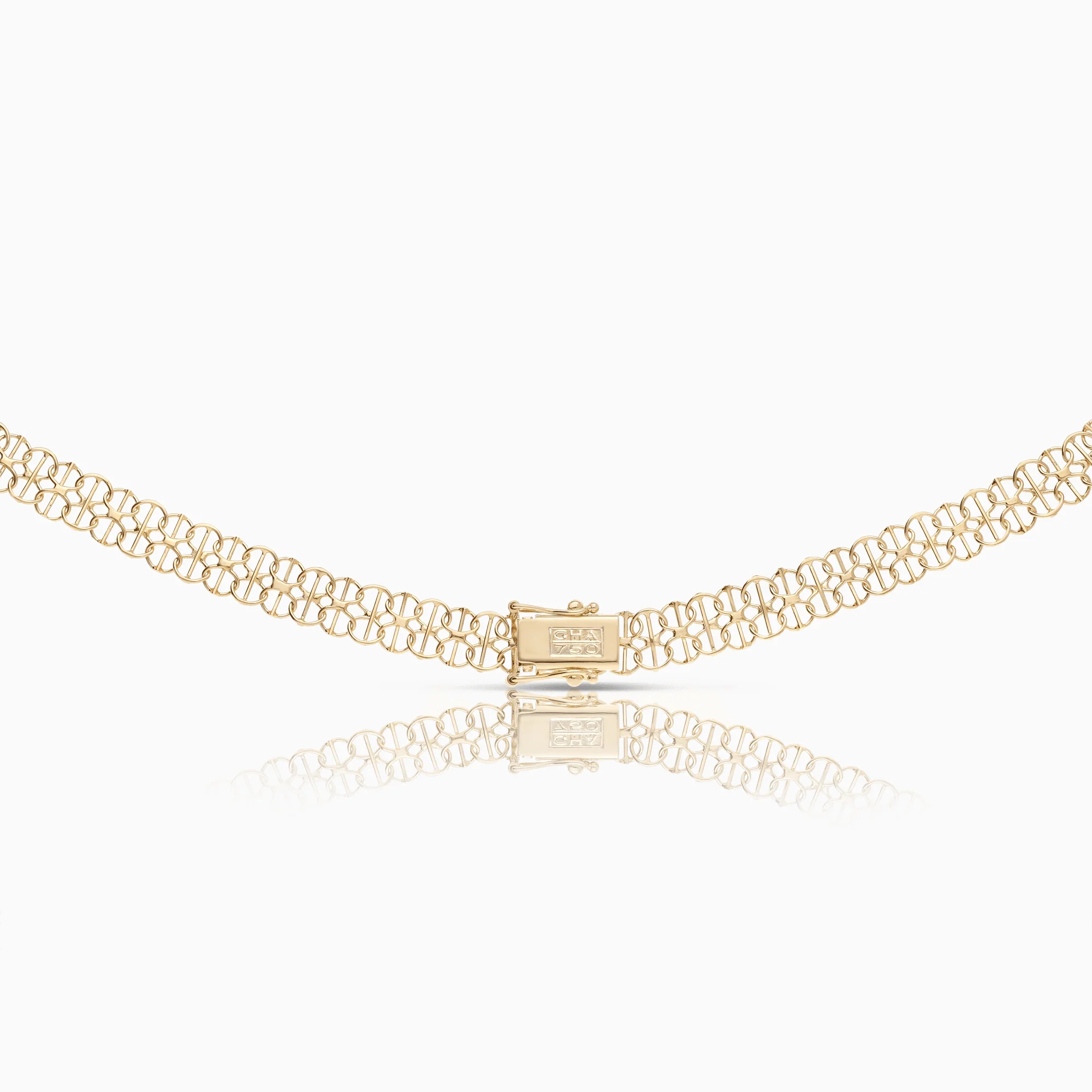X-link necklace with bar 15.36g 18K gold - Image 2
