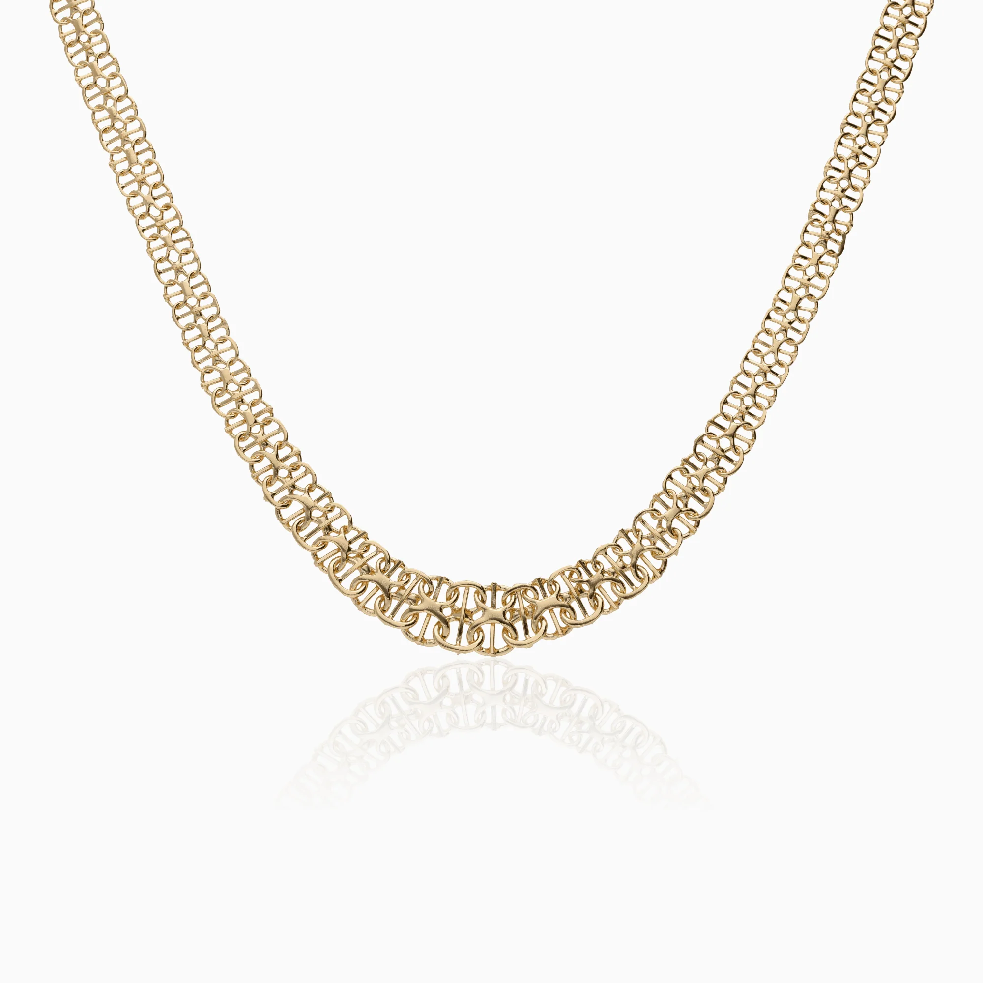 X-link necklace with bar 16.35g 18K gold