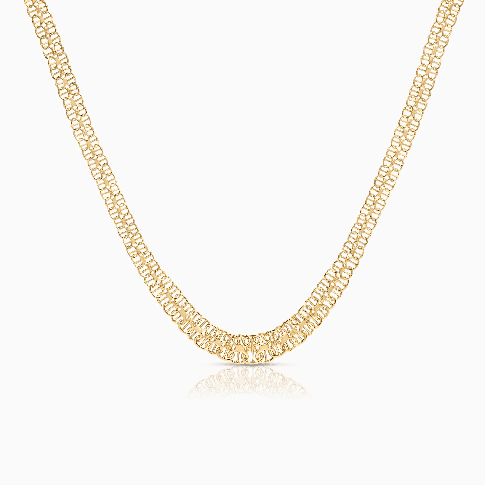 X-link necklace with bar 16.45g 18K gold