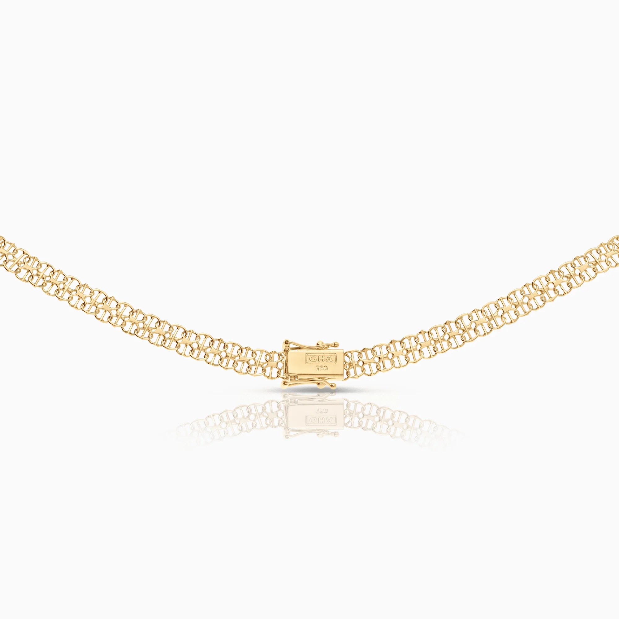 X-link necklace with bar 16.45g 18K gold - Image 2