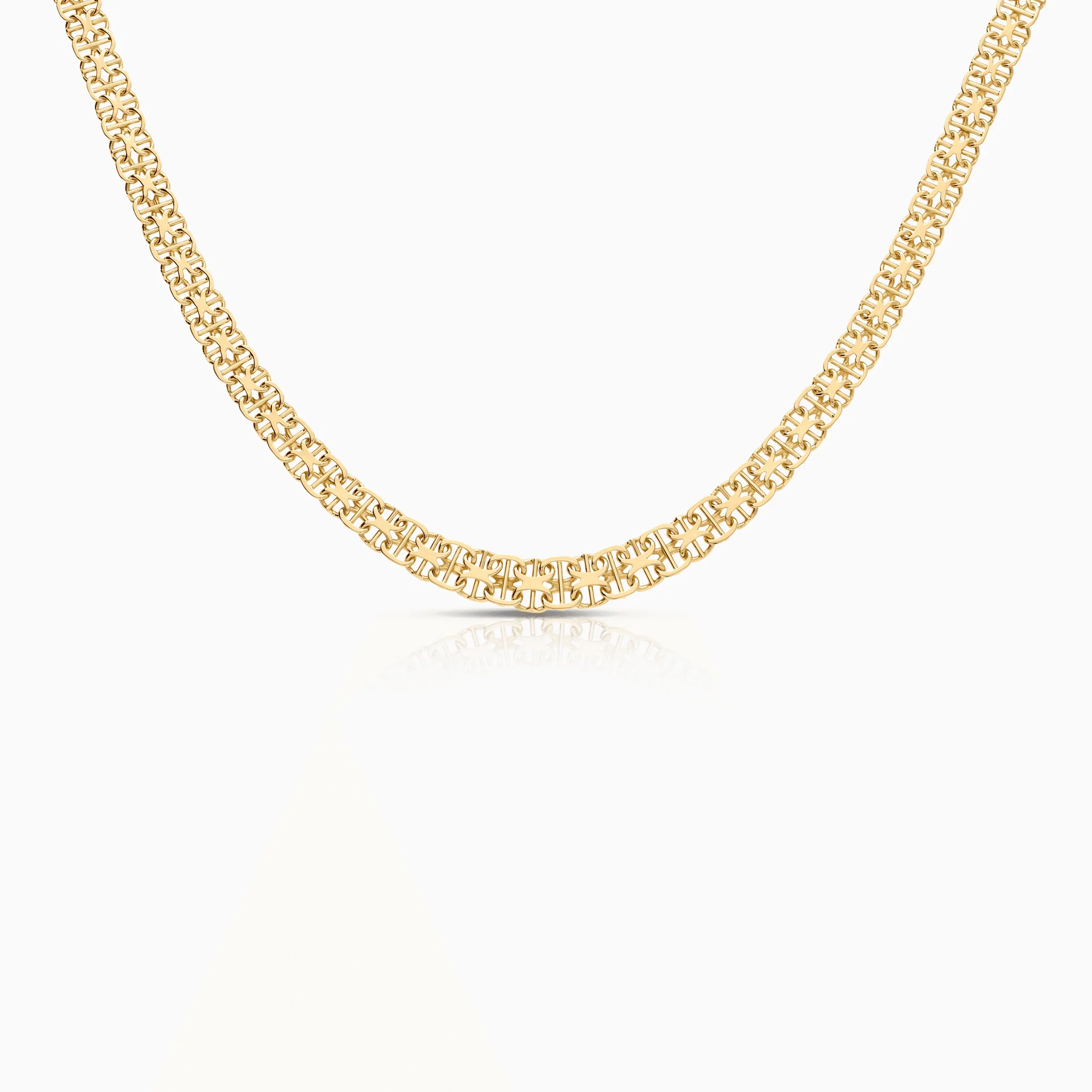 X-link necklace with bar 16.58g 18K gold