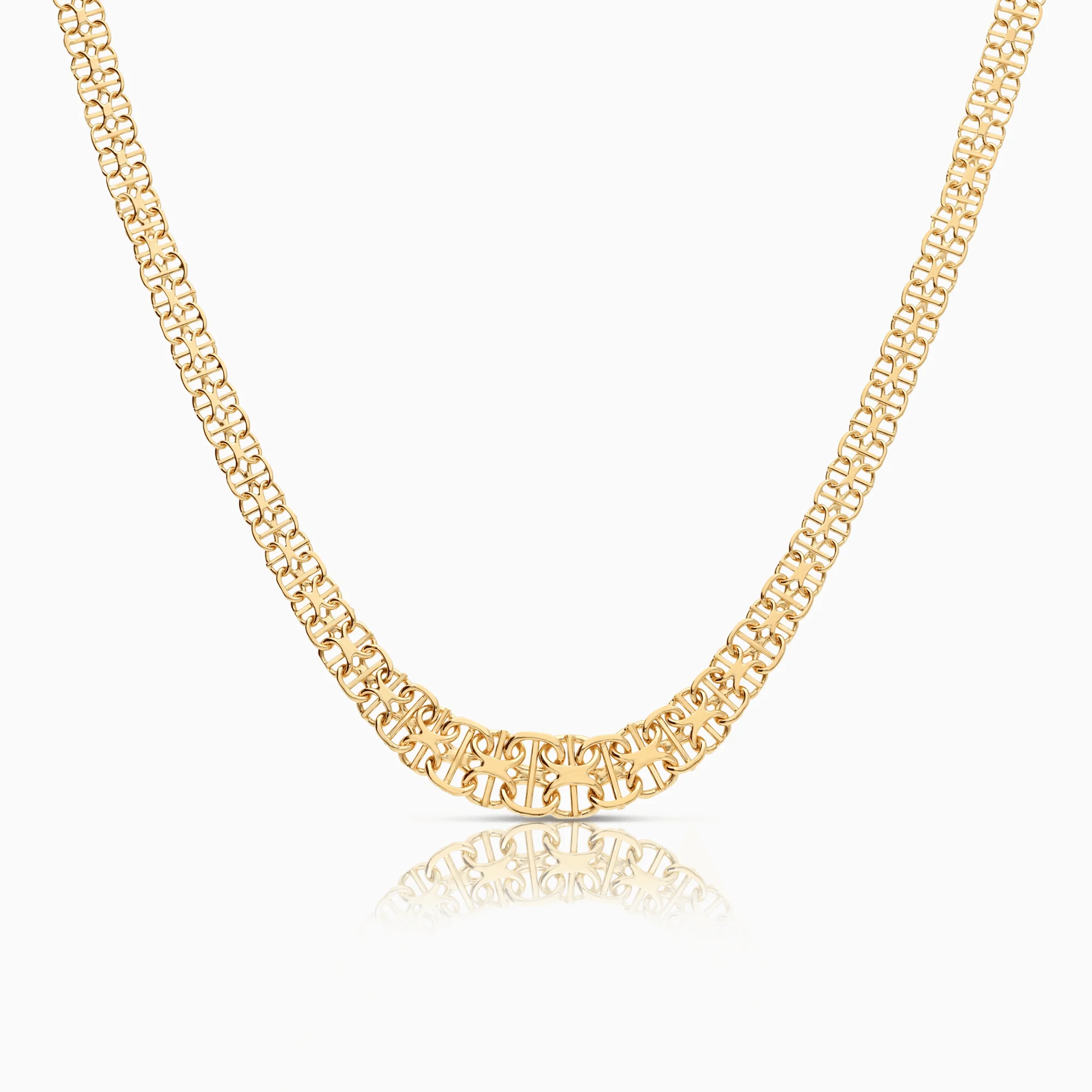 X-link necklace with bar 17.44g 18K gold