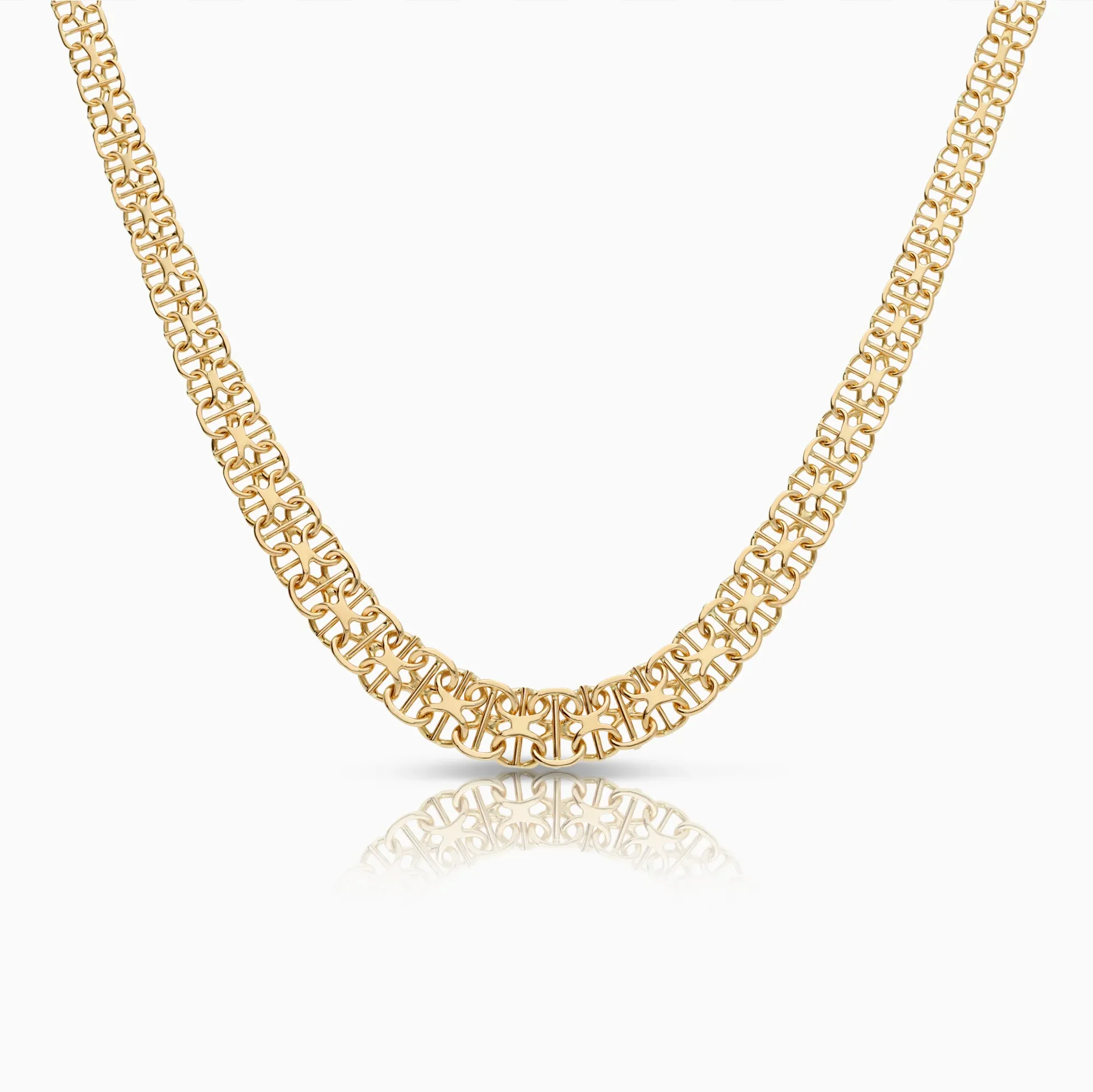 X-link necklace with bar 19.86g 18K gold
