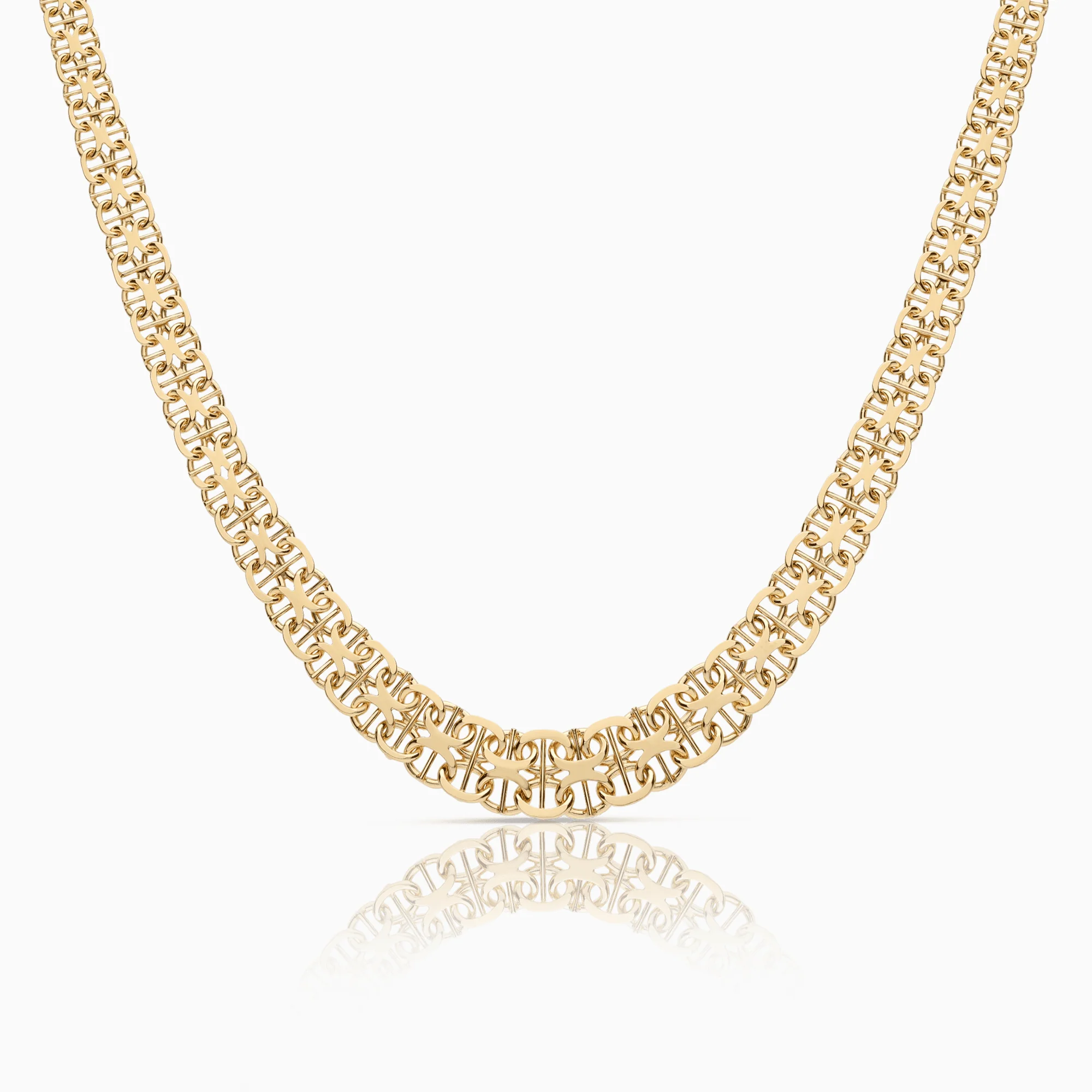 X-link necklace with bar 20.32g 18K gold