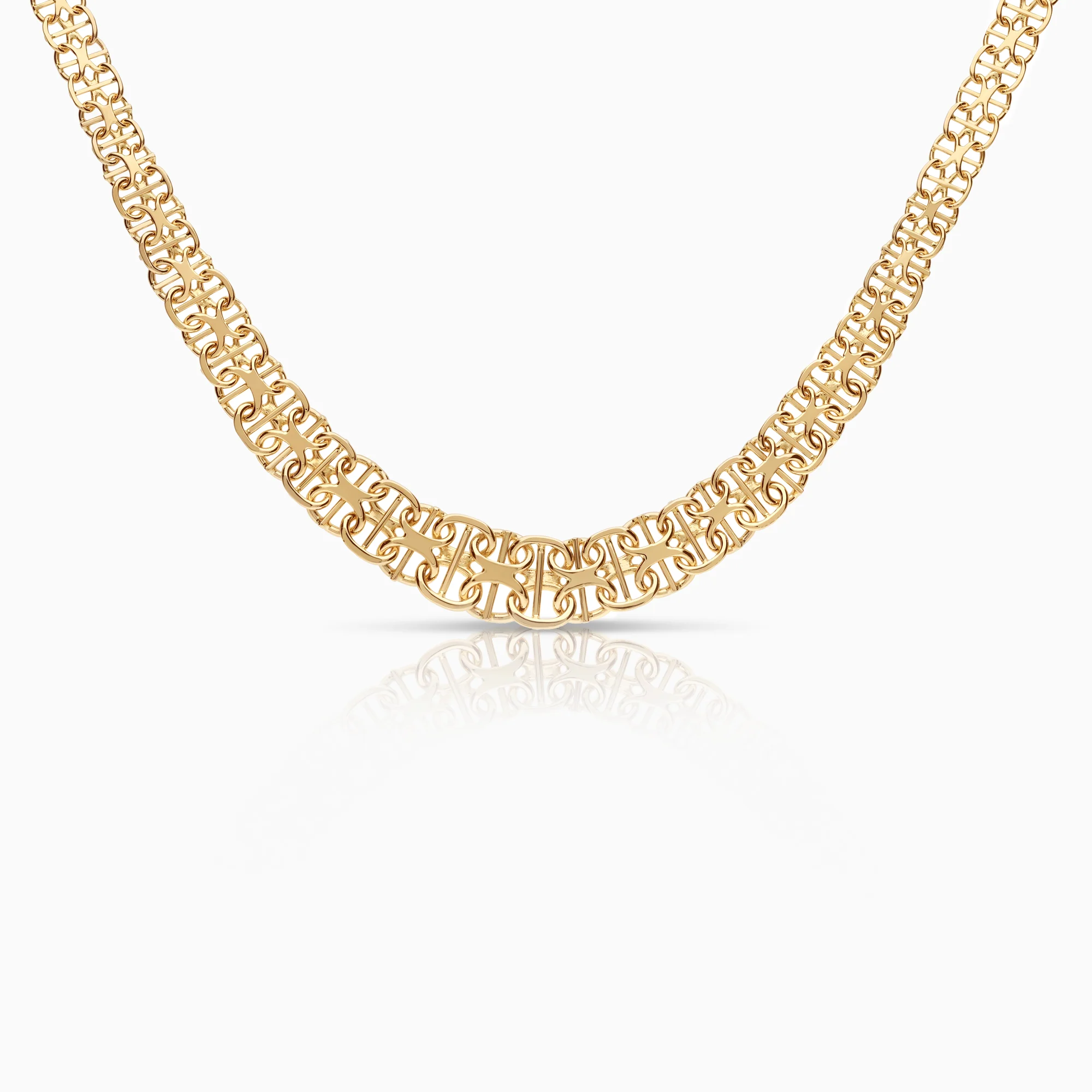 X-link necklace with bar 20.38g 18K gold