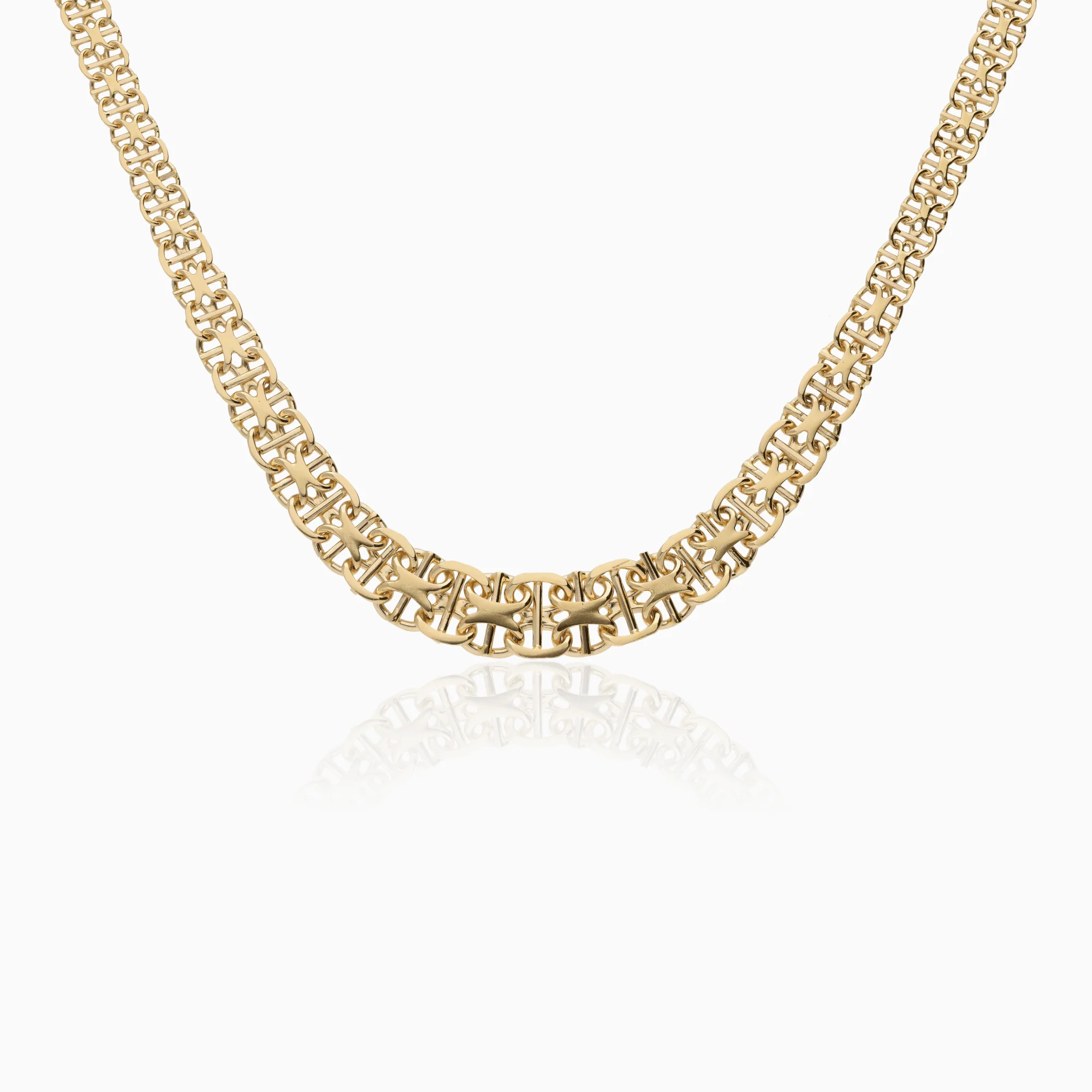 X-link necklace with bar 20.86g 18K gold