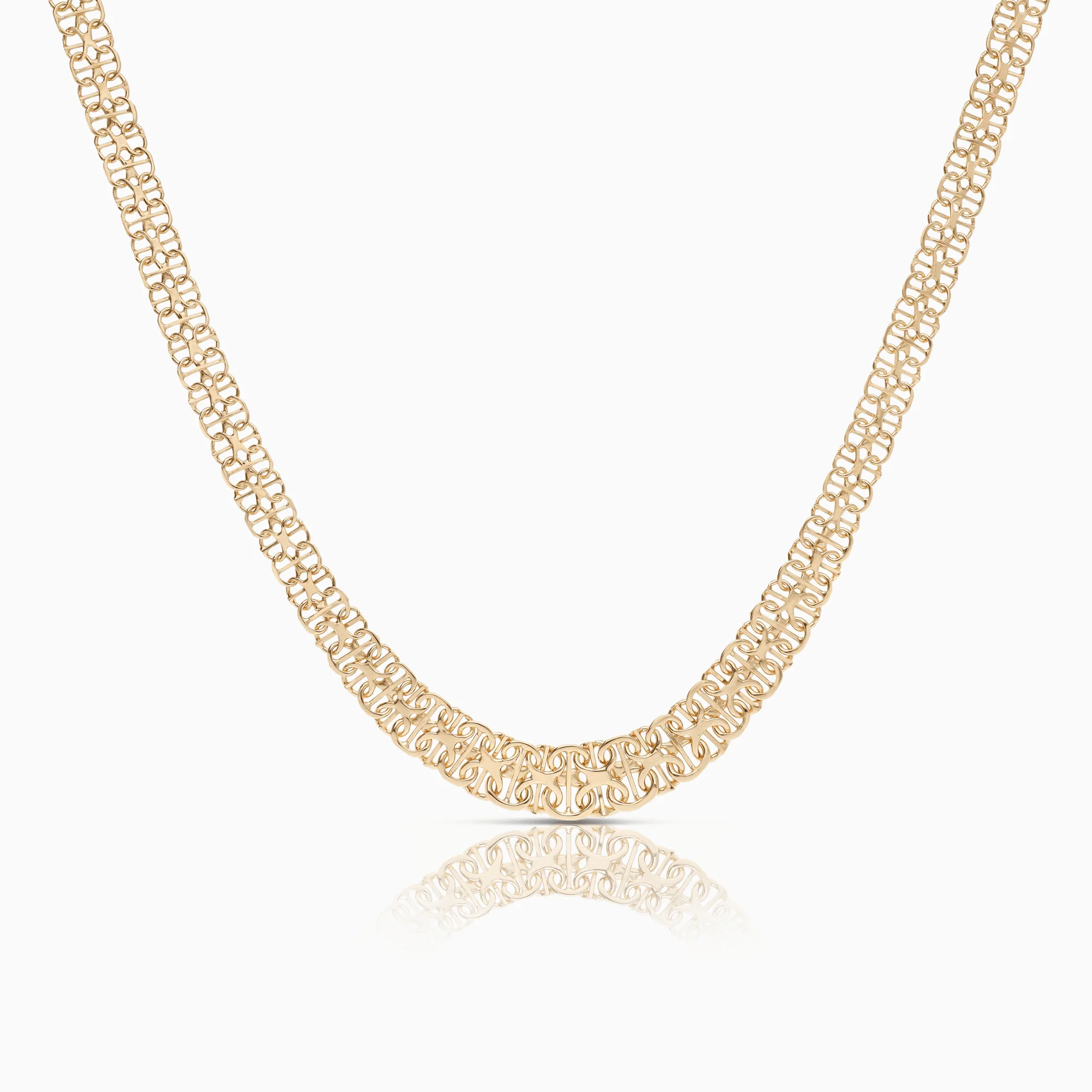 X-link necklace with bar 21.84g 18K gold