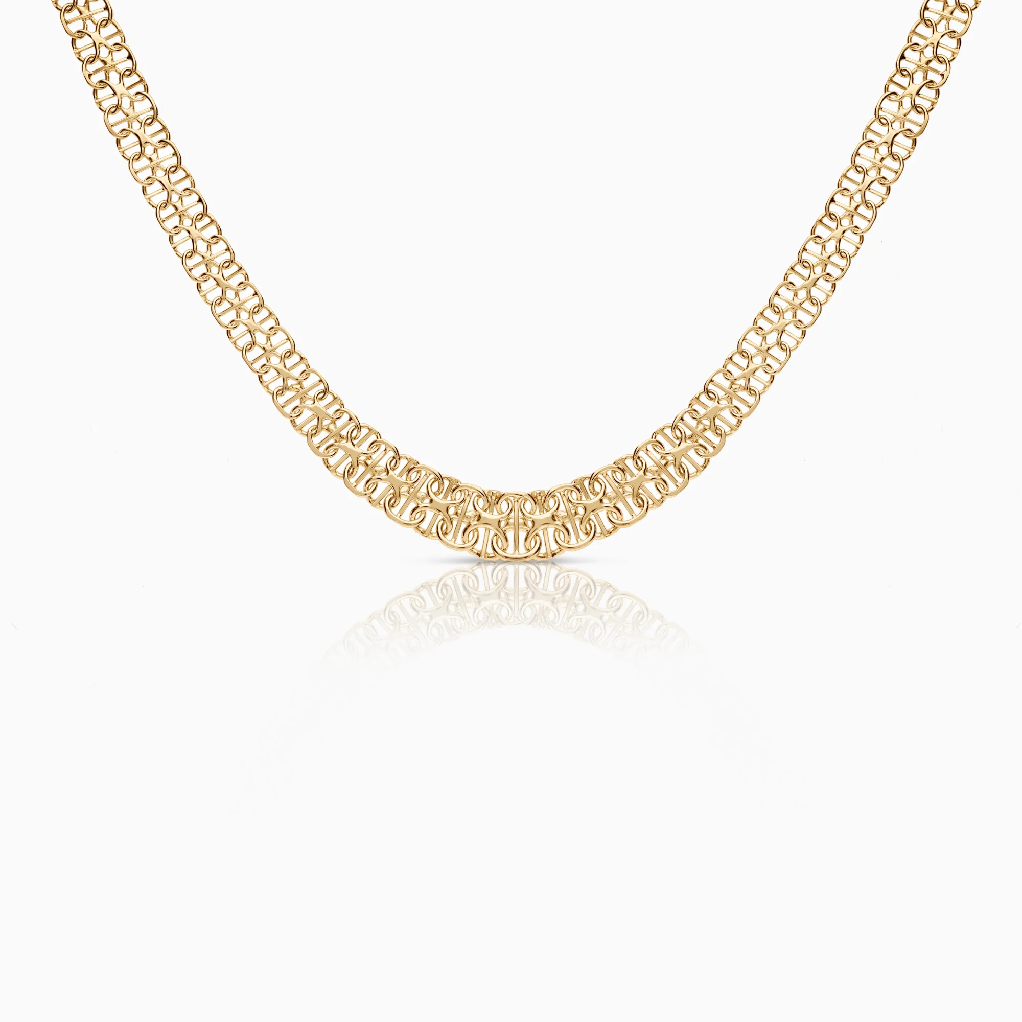 X-link necklace with bar 22.29g 18K gold