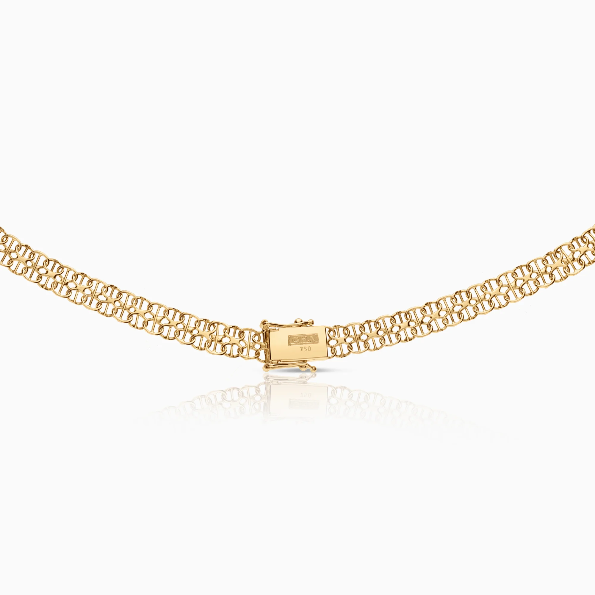 X-link necklace with bar 22.29g 18K gold - Image 2