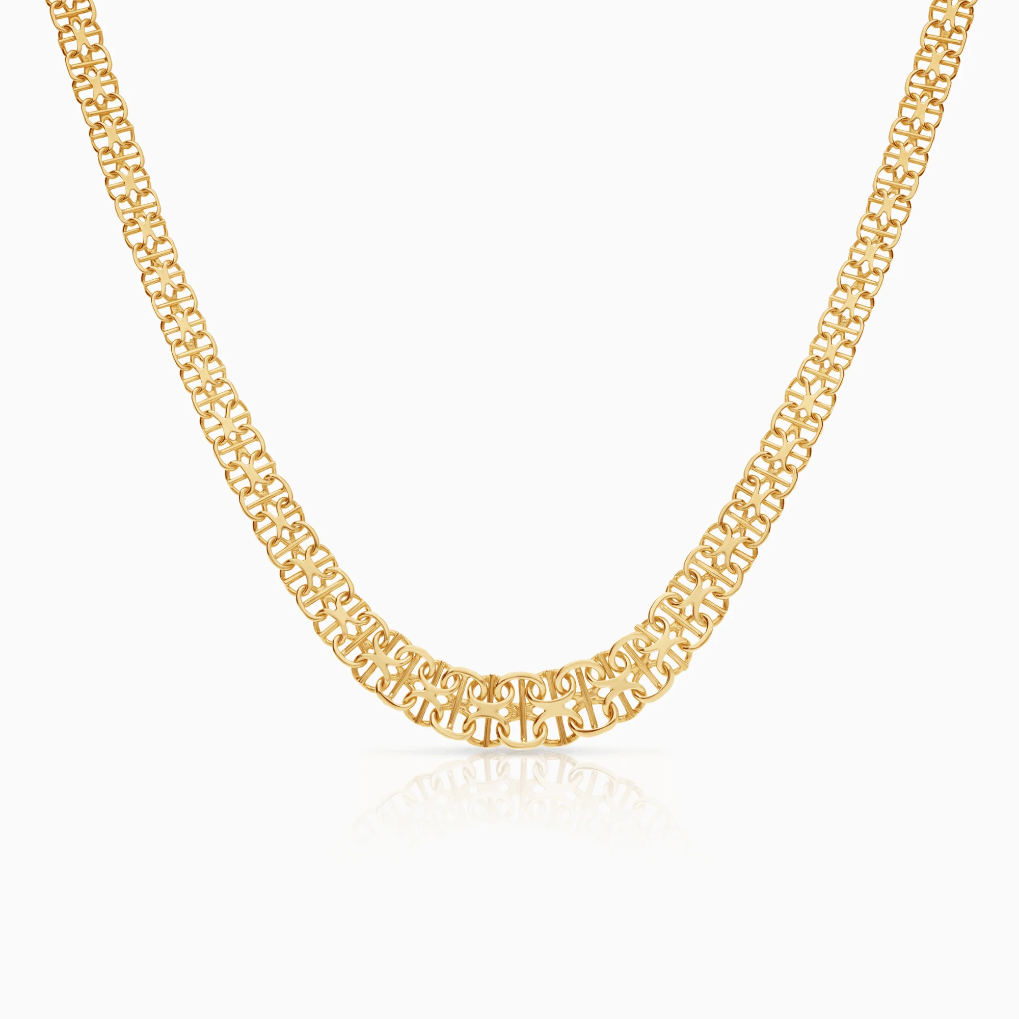 X-link necklace with bar 23.68g 18K gold