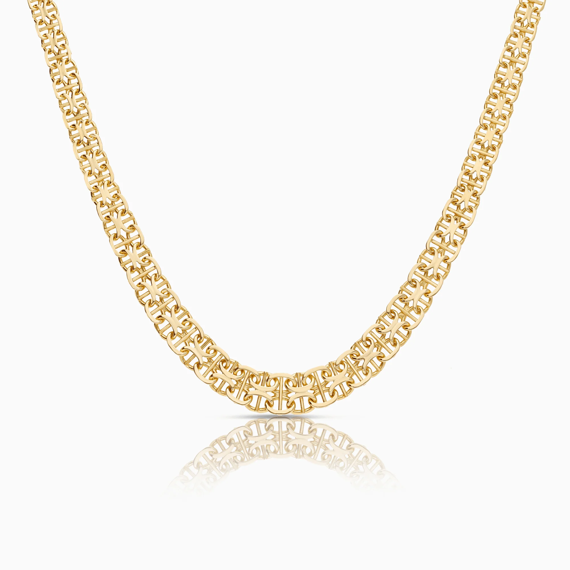 X-link necklace with bar 25.40g 18K gold