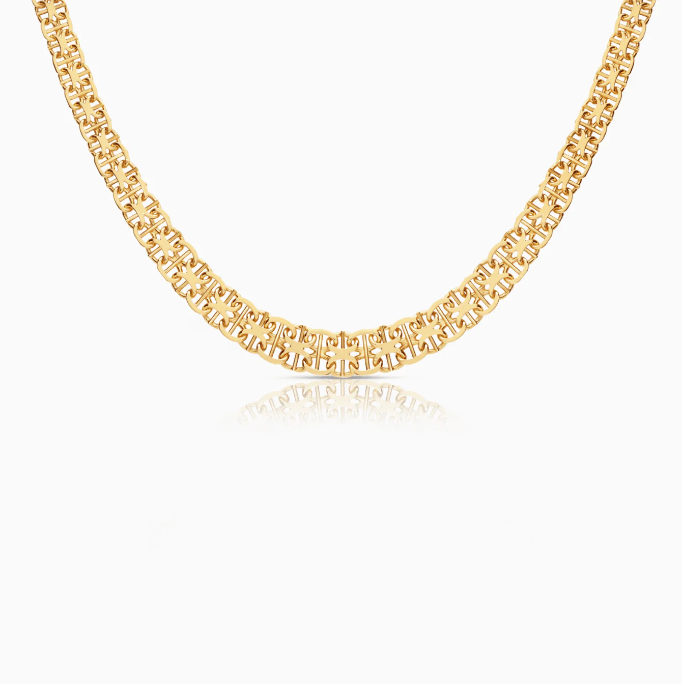 X-link necklace with bar 25.99g 18K gold