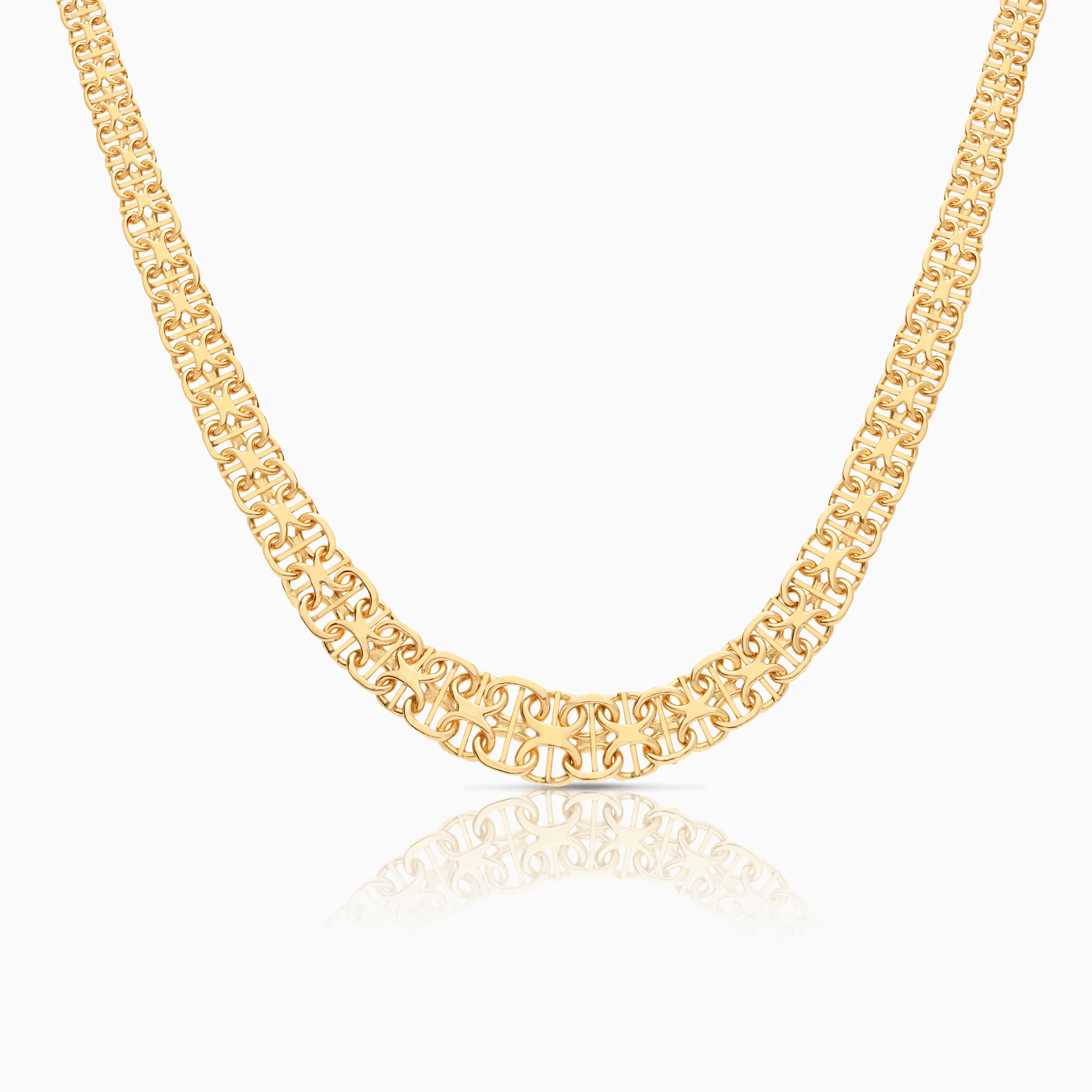 X-link necklace with bar 26.42g 18K gold