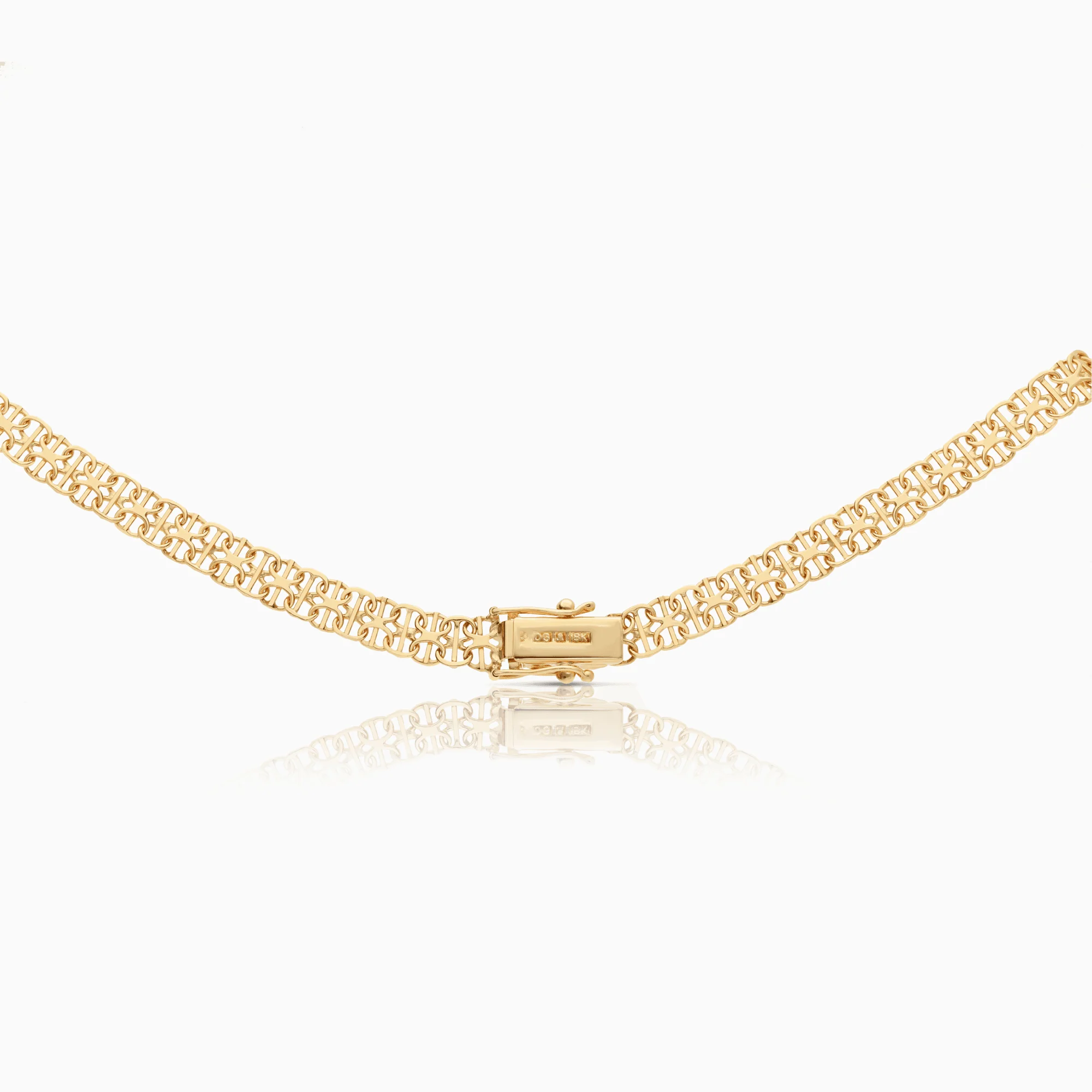 X-link necklace with bar 26.42g 18K gold - Image 2