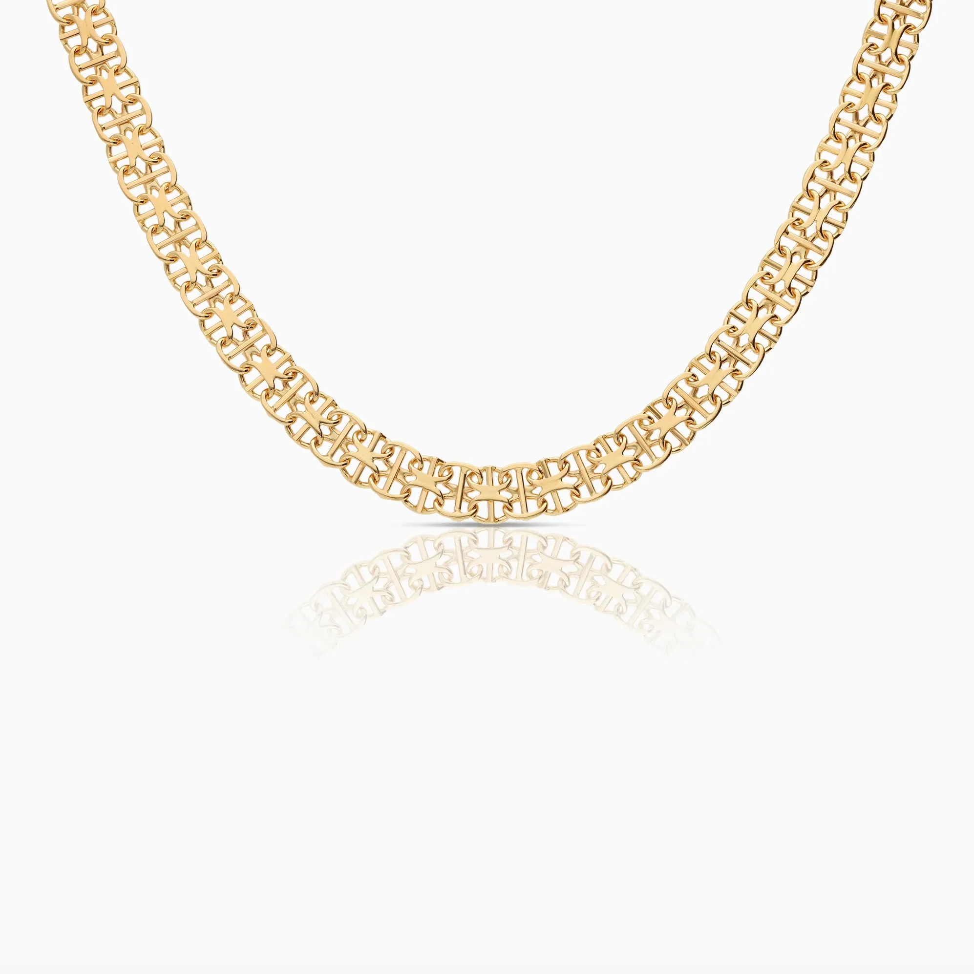 X-link necklace with bar 29.10g 18K gold