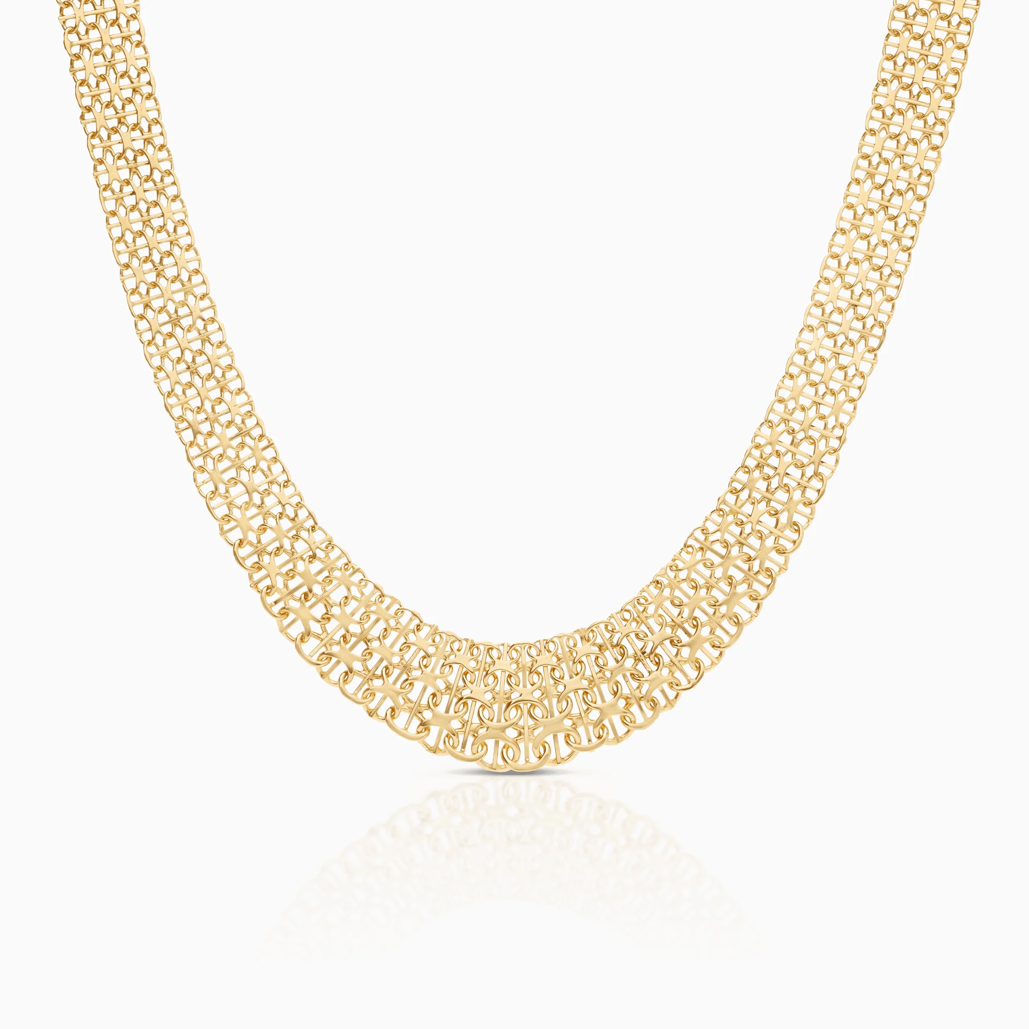 X-link necklace with bar 32.11g 18K gold