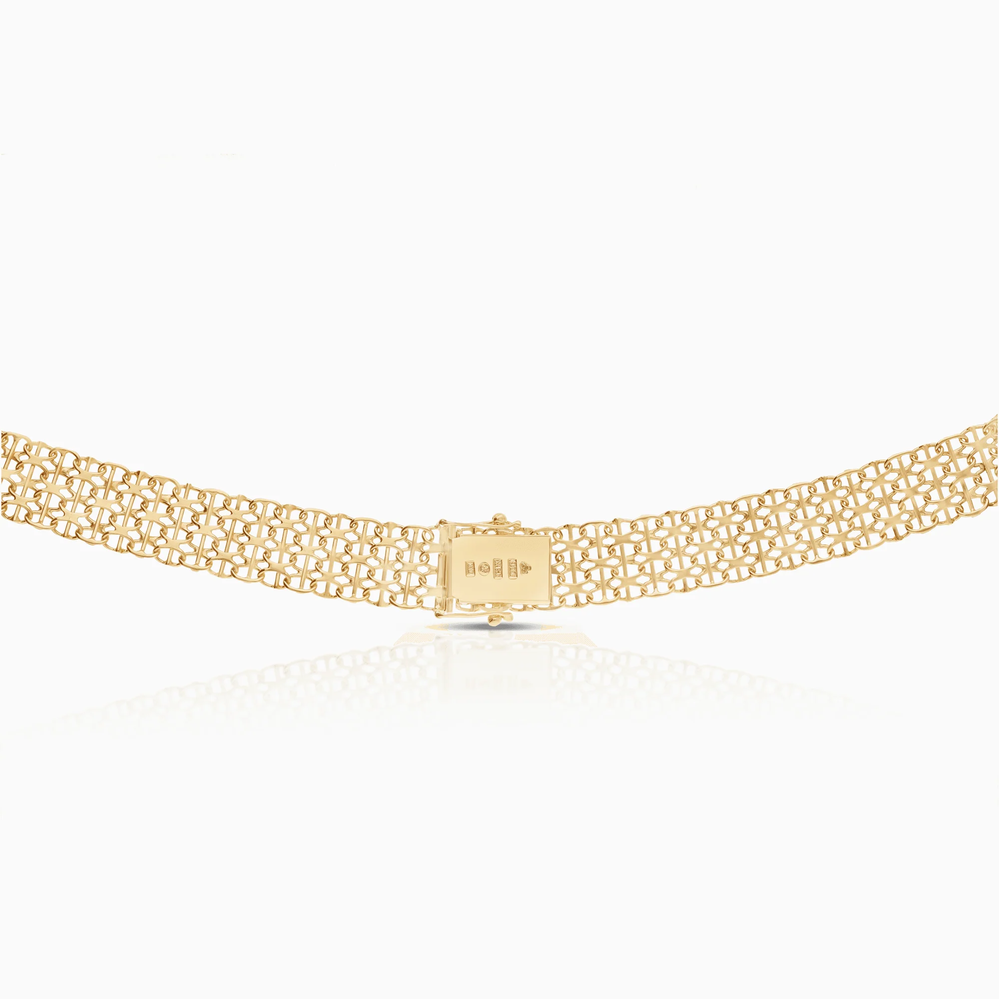 X-link necklace with bar 32.11g 18K gold - Image 2