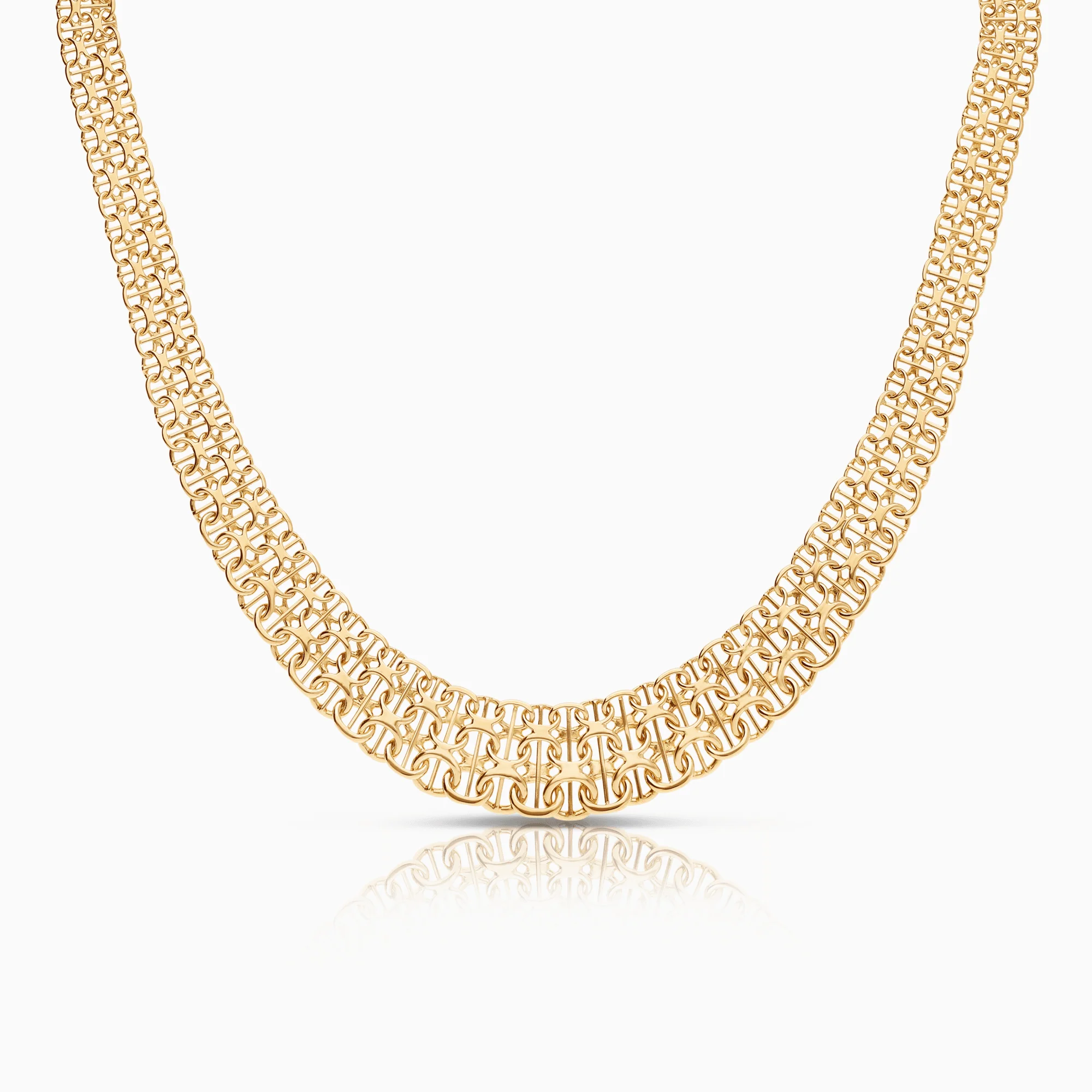 X-Link Necklace with Bar 34.14g 18K Gold