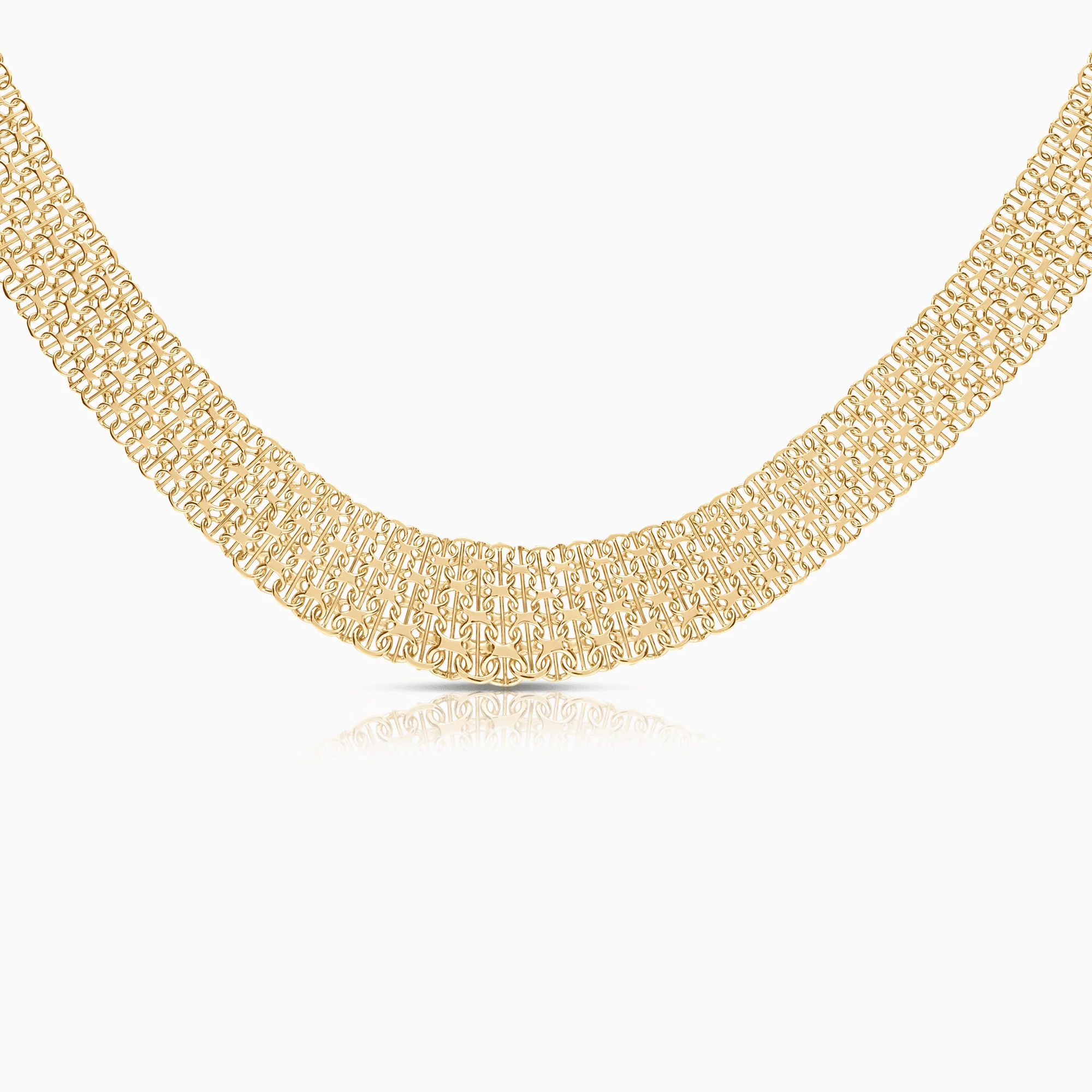 X-link necklace with bar 50.25g 18K gold