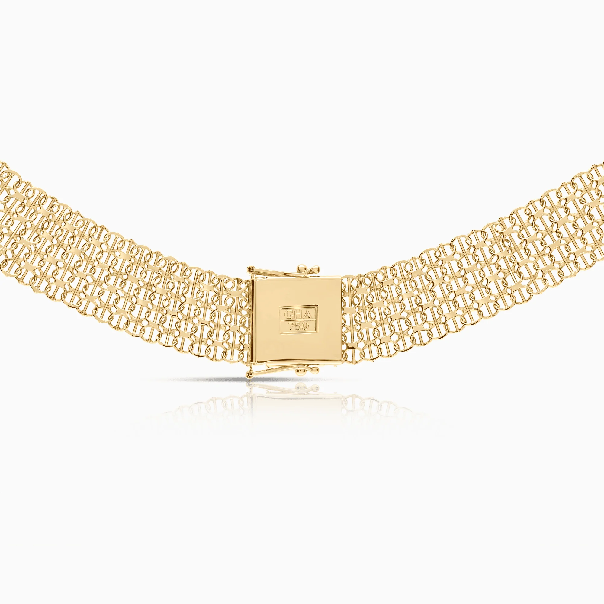 X-link necklace with bar 50.25g 18K gold - Image 2