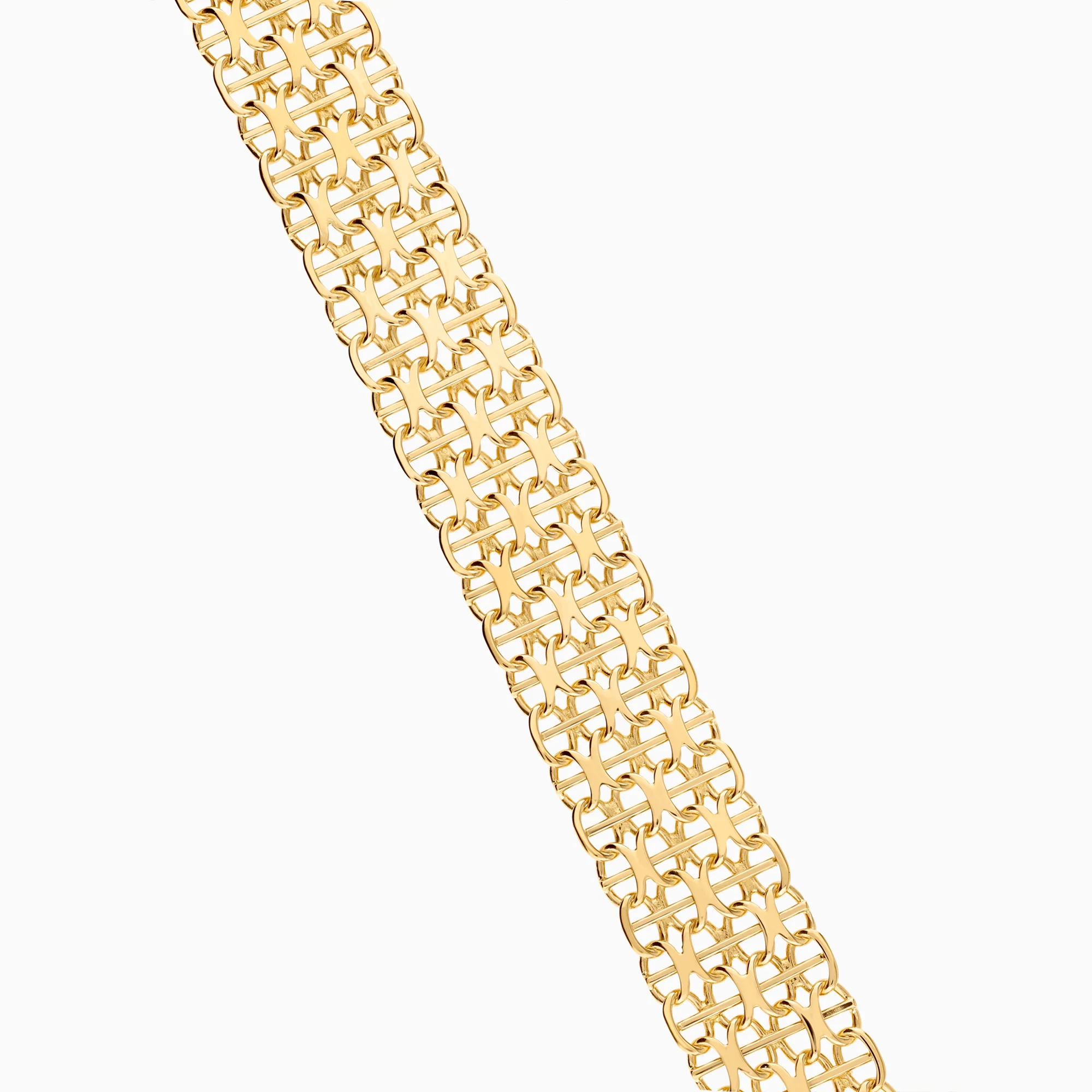X-link with bar bracelet 19.31g 18K yellow gold