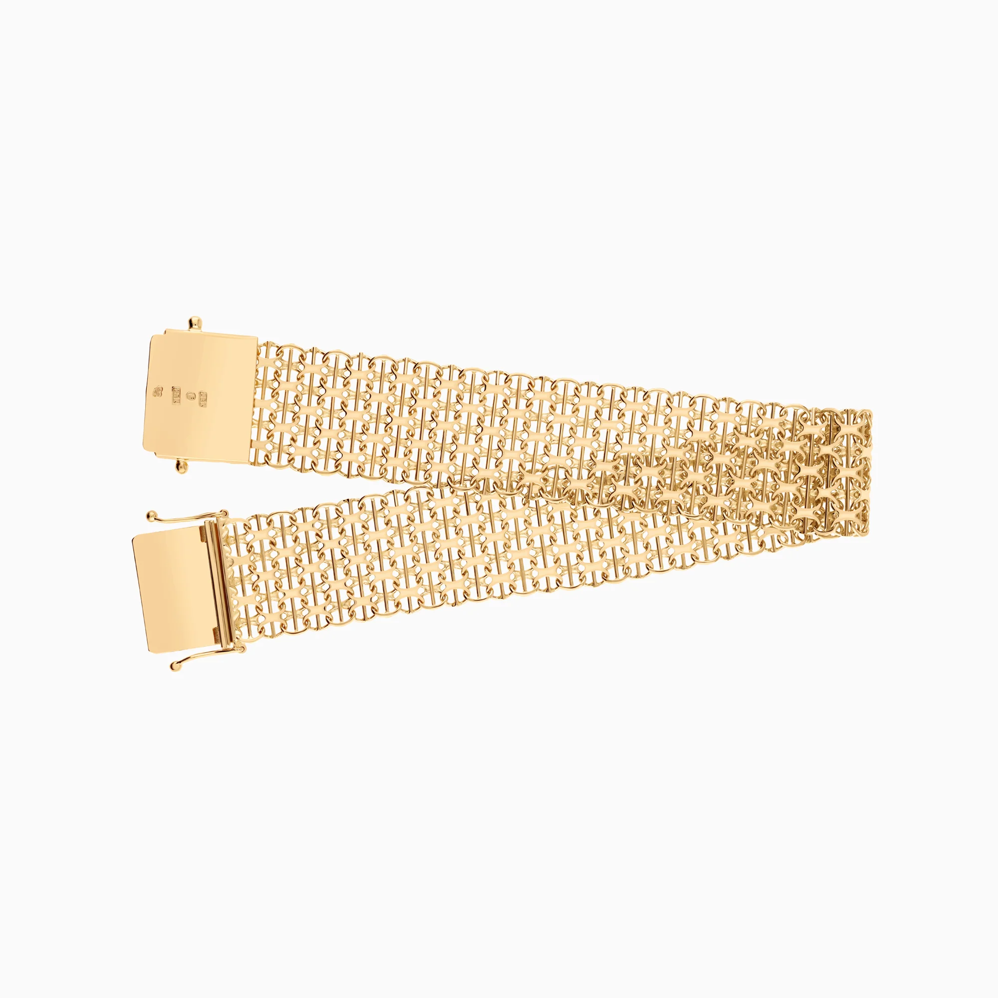 X-link bracelet with bars 26.62g 18K gold - Image 2