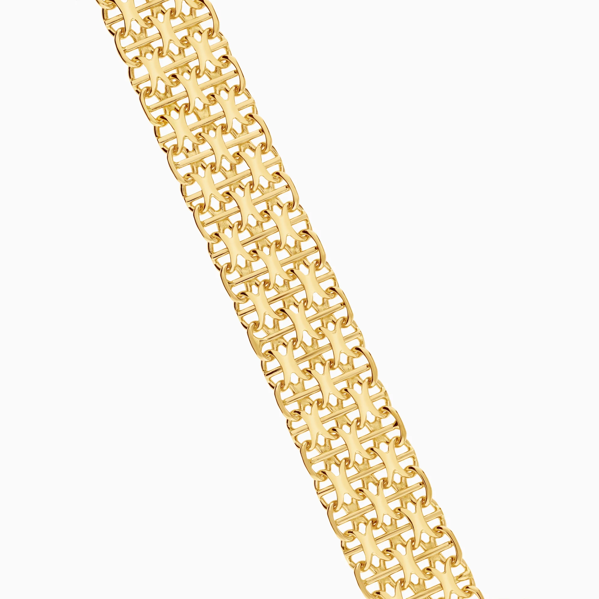 X-link with bar bracelet 28.58g 18K gold