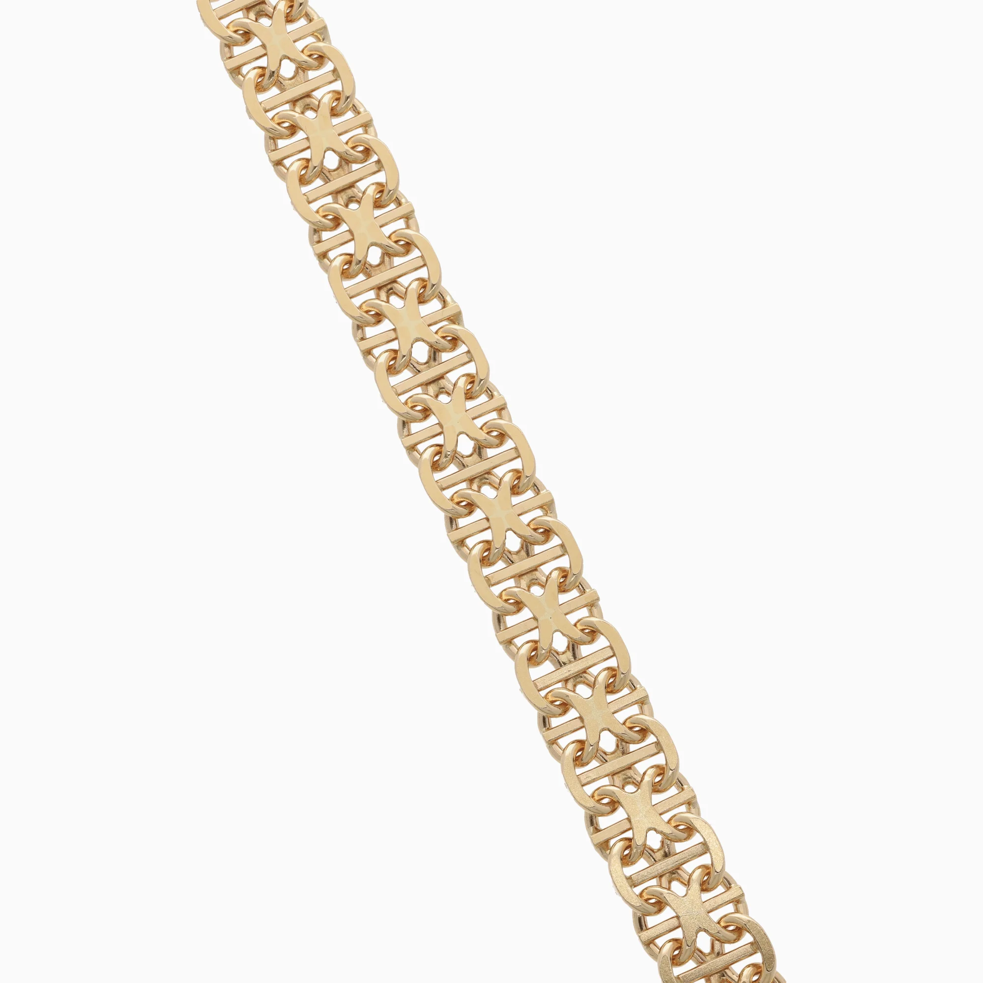 X-Link Bracelet with Bar 28.80g 18K Gold