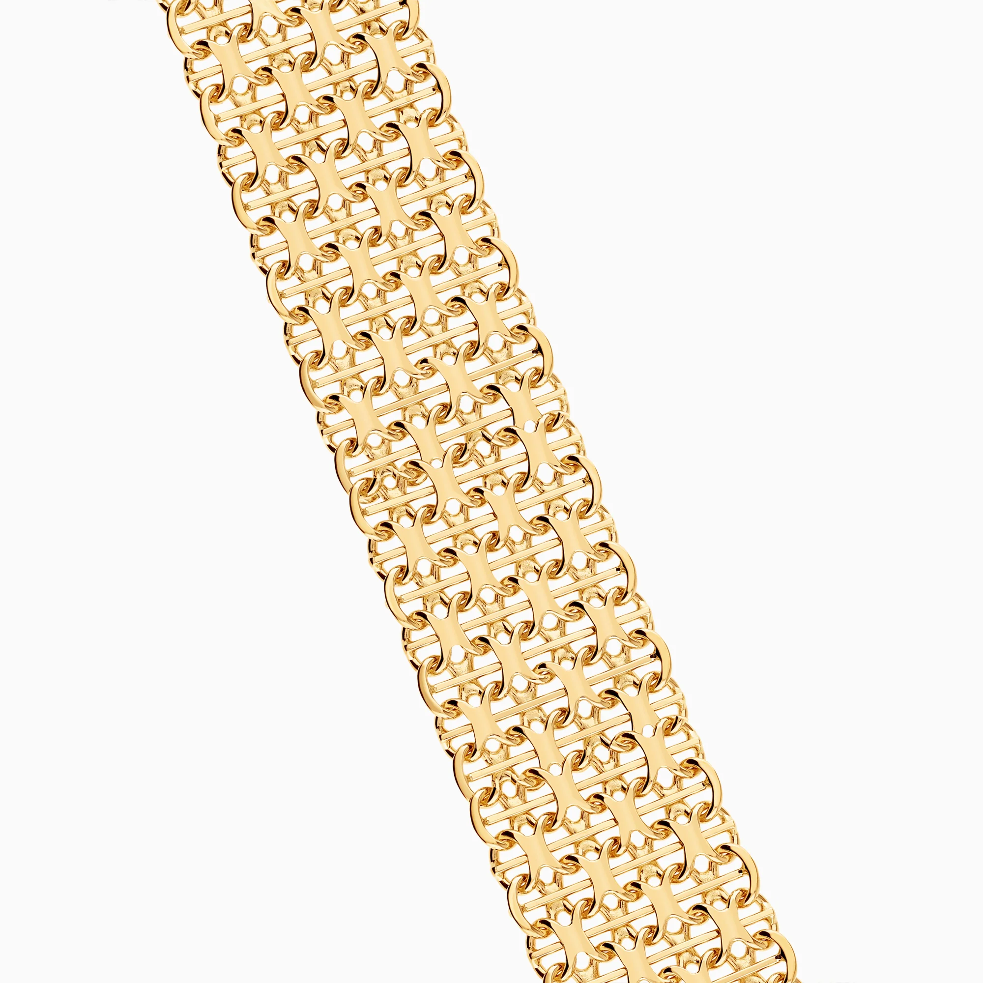 X-link bracelet with bar 39.23g 18K gold